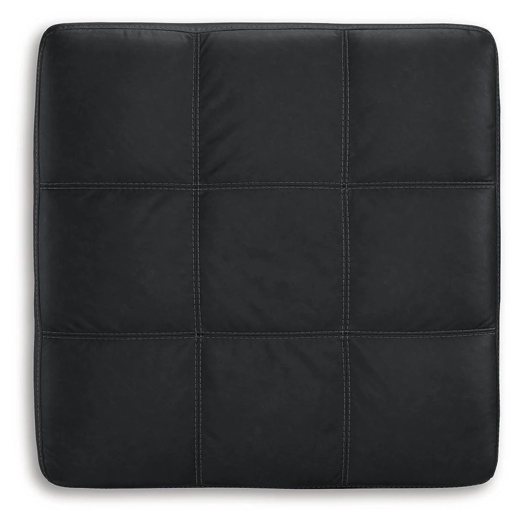 Barlin Mills Carbon Faux Leather Oversized Accent Ottoman - Image 3