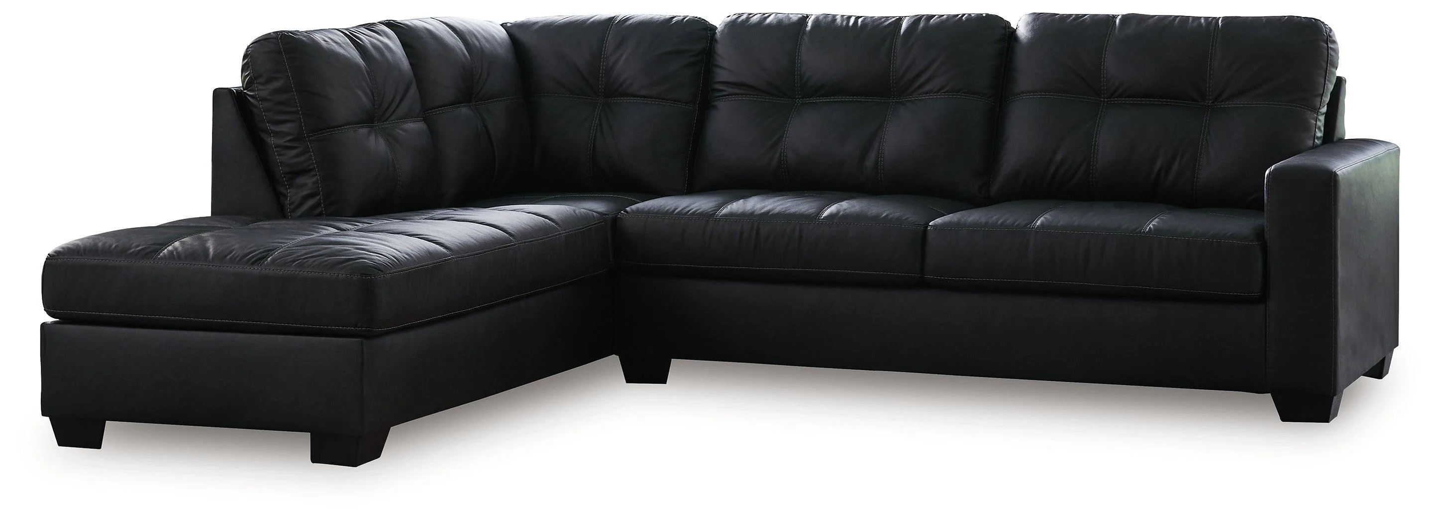 Barlin Mills Carbon Faux Leather 2-Piece Sectional with Chaise - Image 2