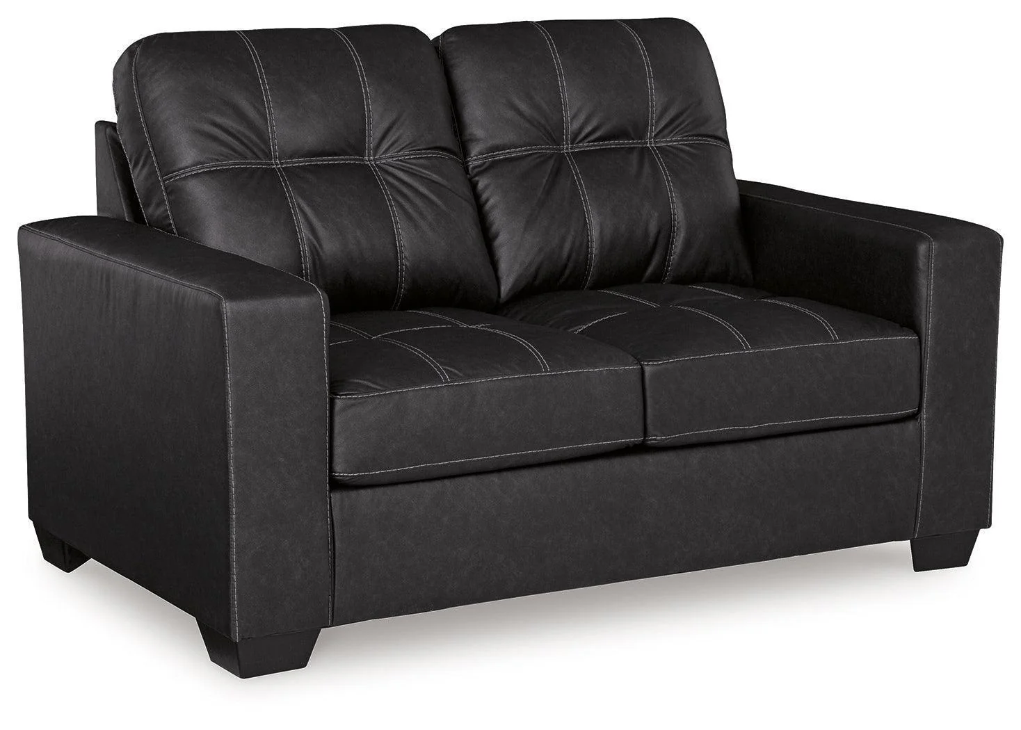 Barlin Mills Carbon Faux Leather Loveseat - Image 2