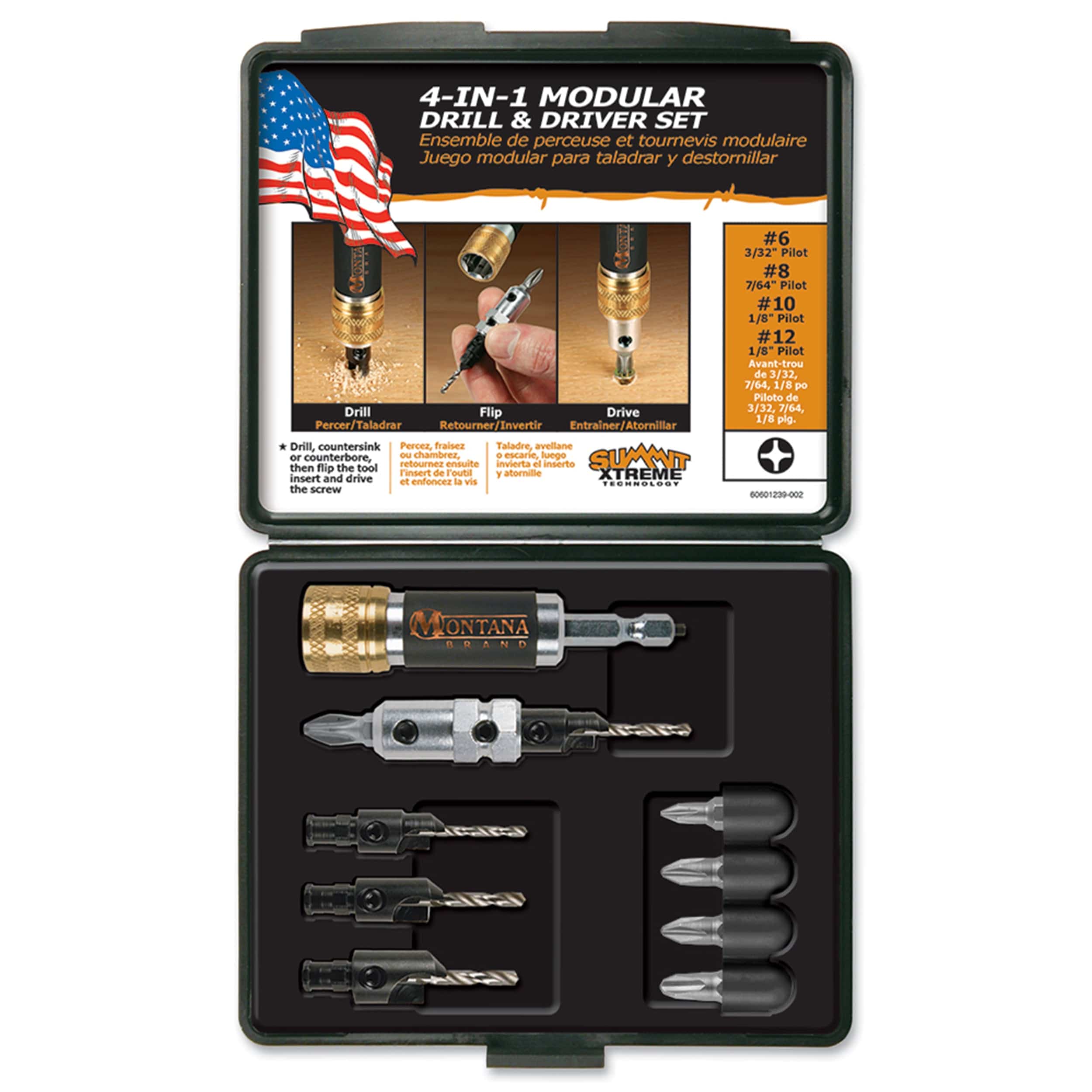 Modular Drill & Driver Countersink Drill Bit Set – 10 Piece