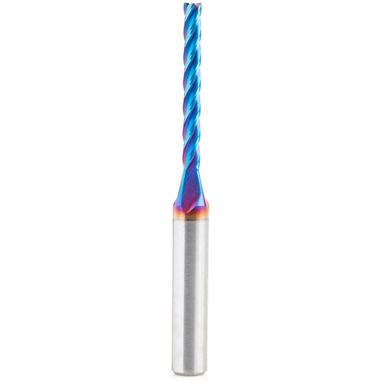 46292-K Spiral 2D/3D Carving 0.10 Deg Tapered Angle Flat Bottom Up-Cut 4 Flute Router Bit 1/8″D 1-1/32″CH 1/4″SH 2-1/2″O