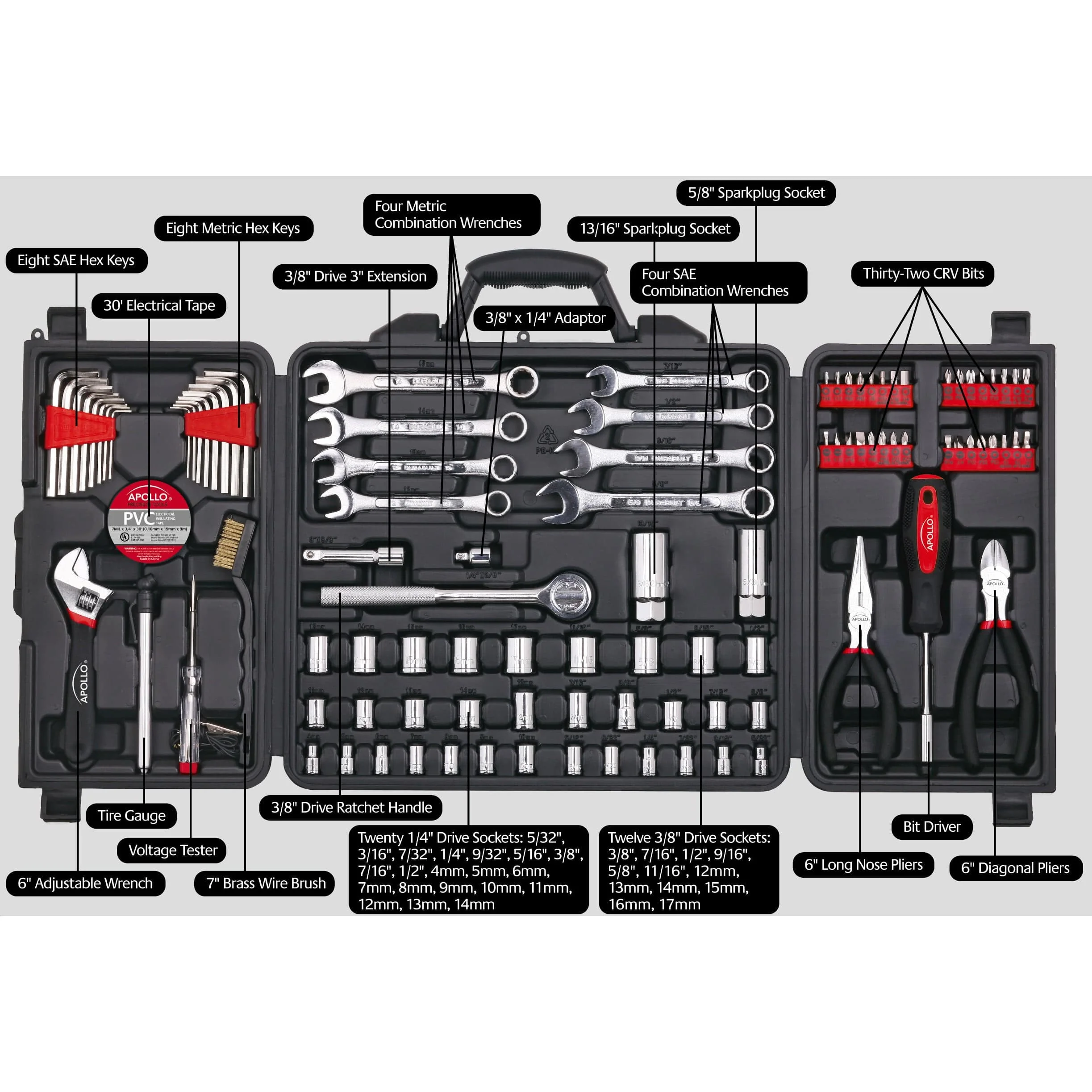 101 Piece Mechanics Tool Kit - Image 3