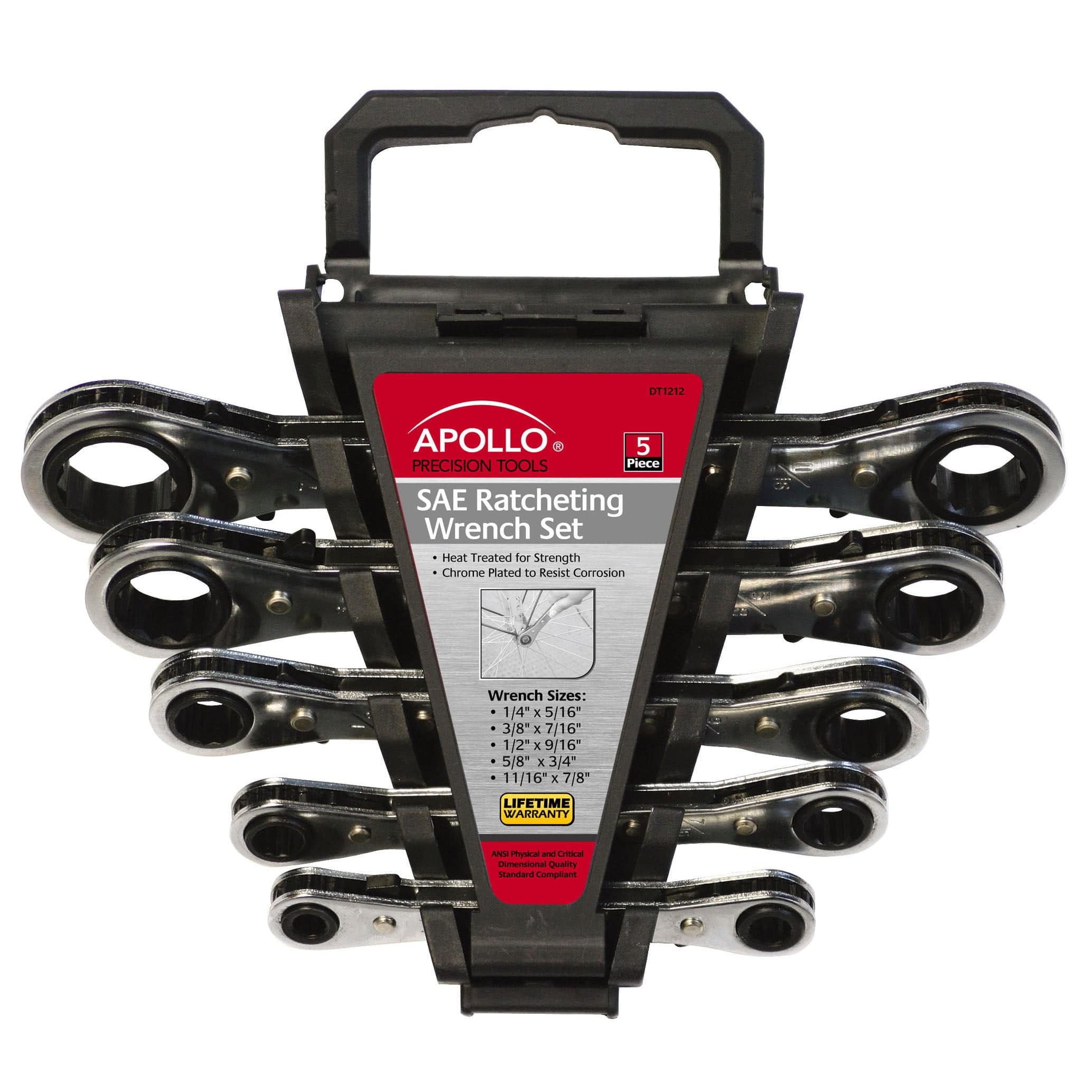 5 Piece SAE Ratcheting Wrench Set