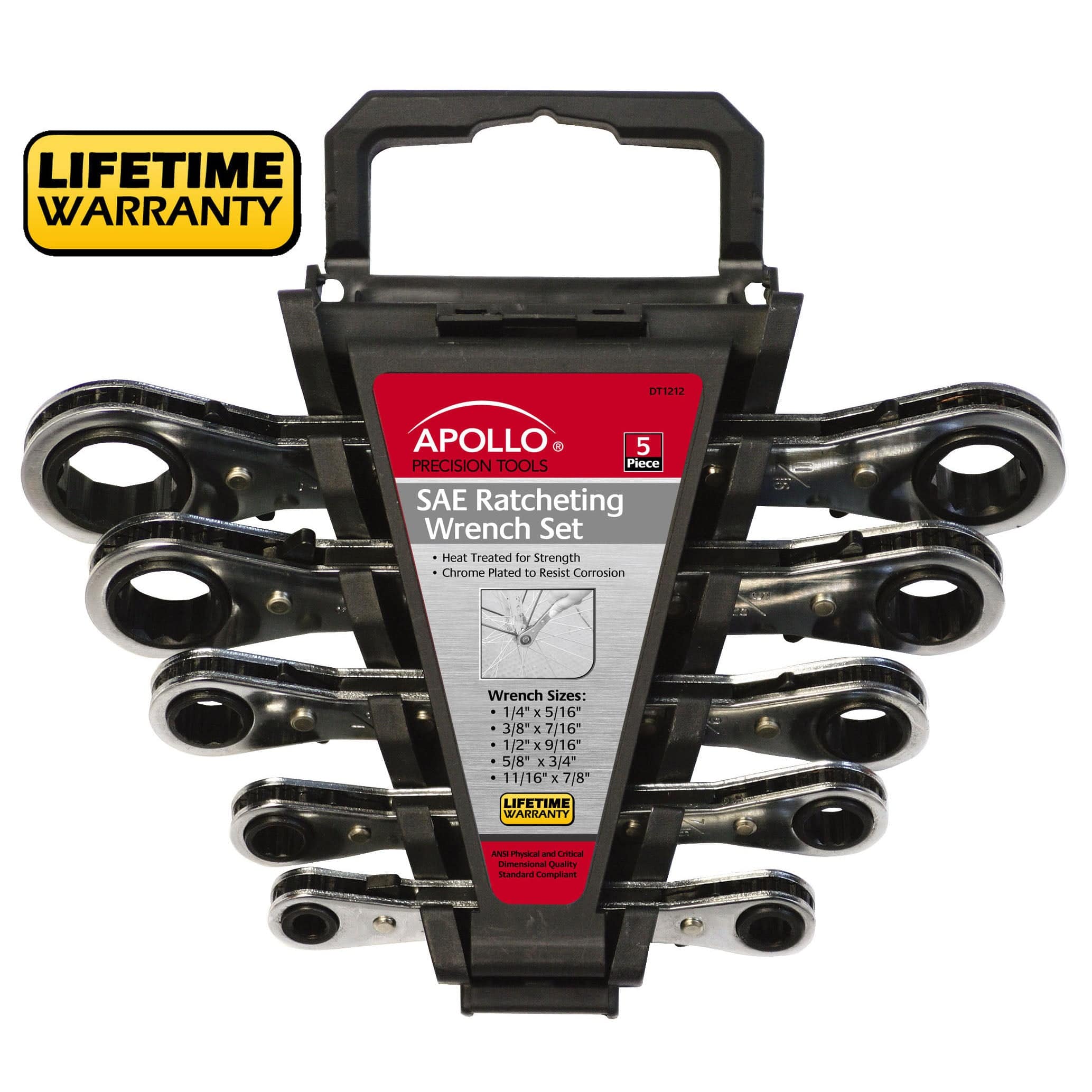 5 Piece SAE Ratcheting Wrench Set - Image 3