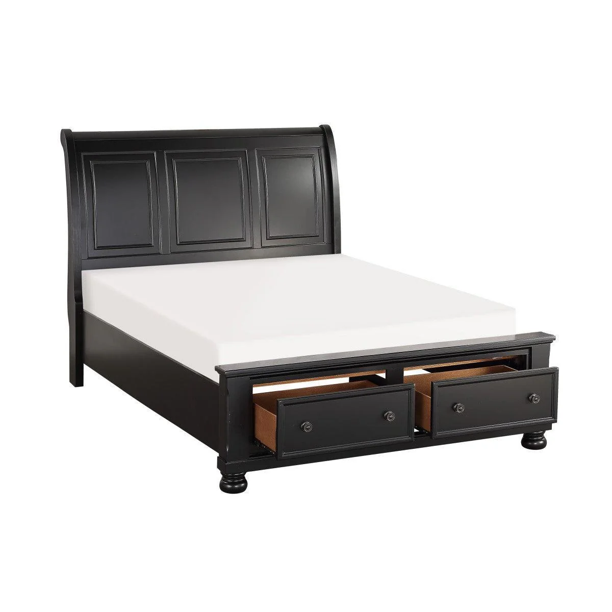 Laurelin Black King Sleigh Storage Bed - Image 3