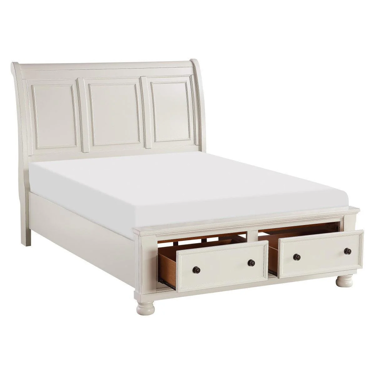 Laurelin White King Sleigh Platform Bed - Image 3