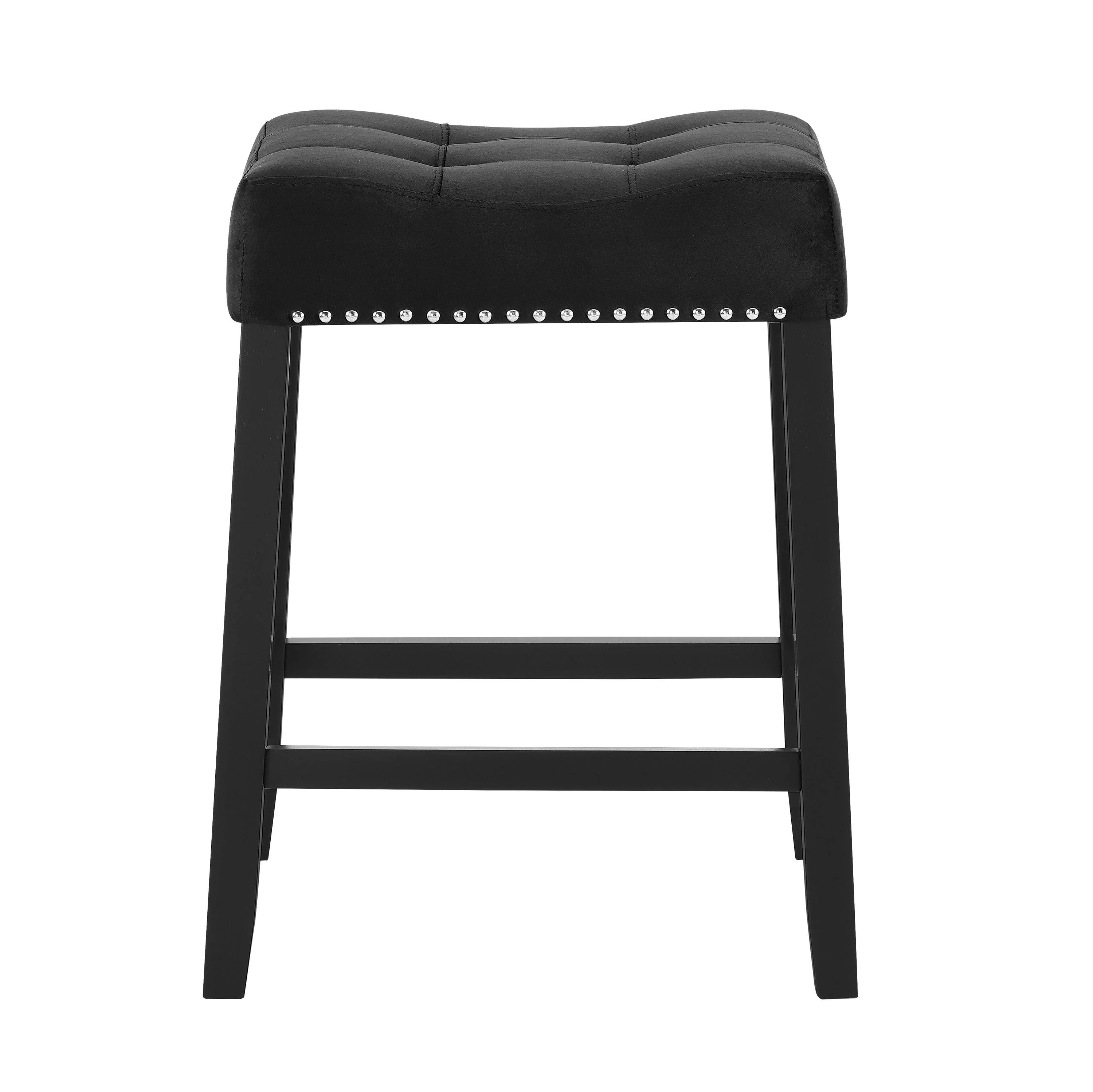 Lennon Saddle Black Velvet Counter Height - Image 3