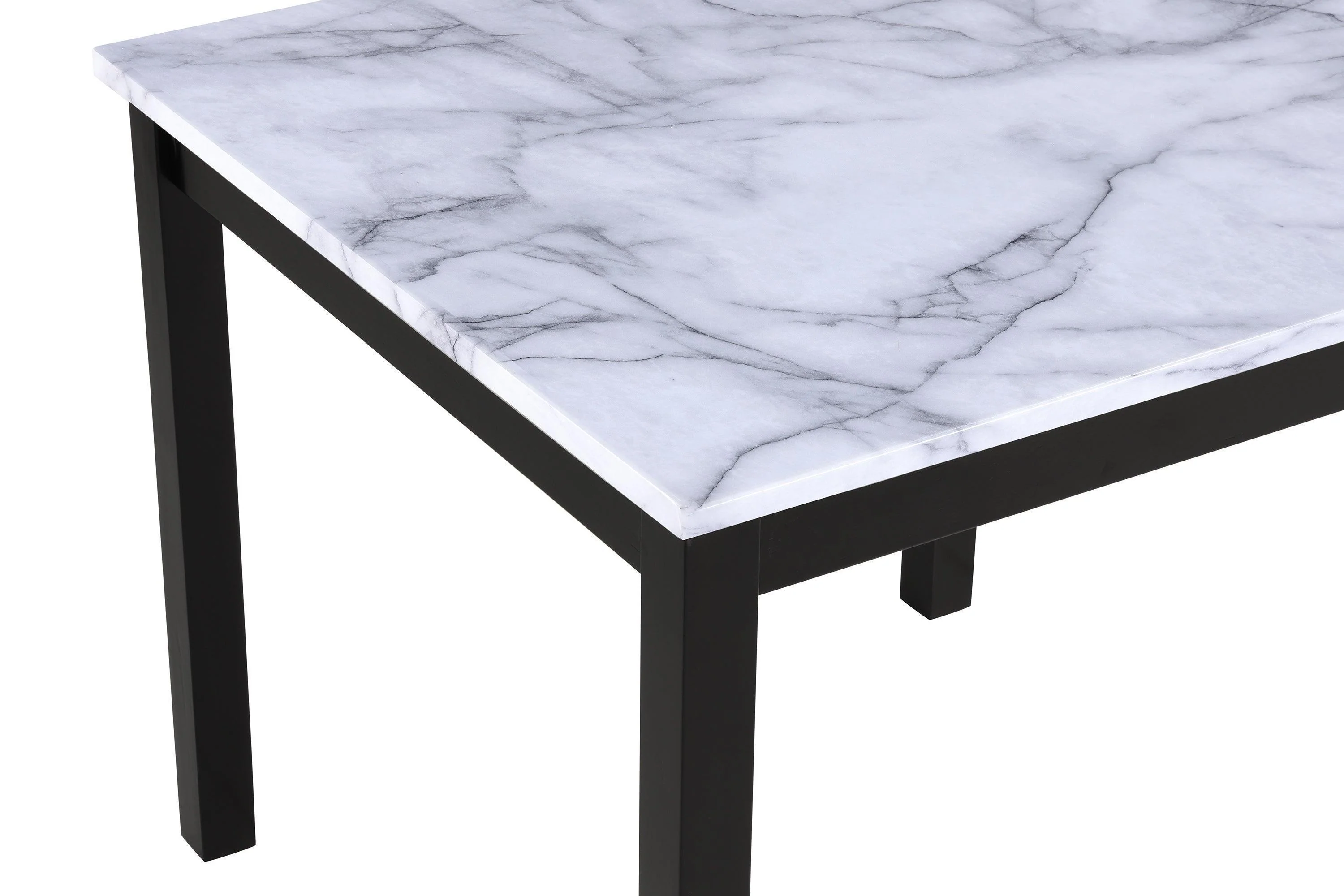 Lennon Black White PU Counter Height Set - Image 2