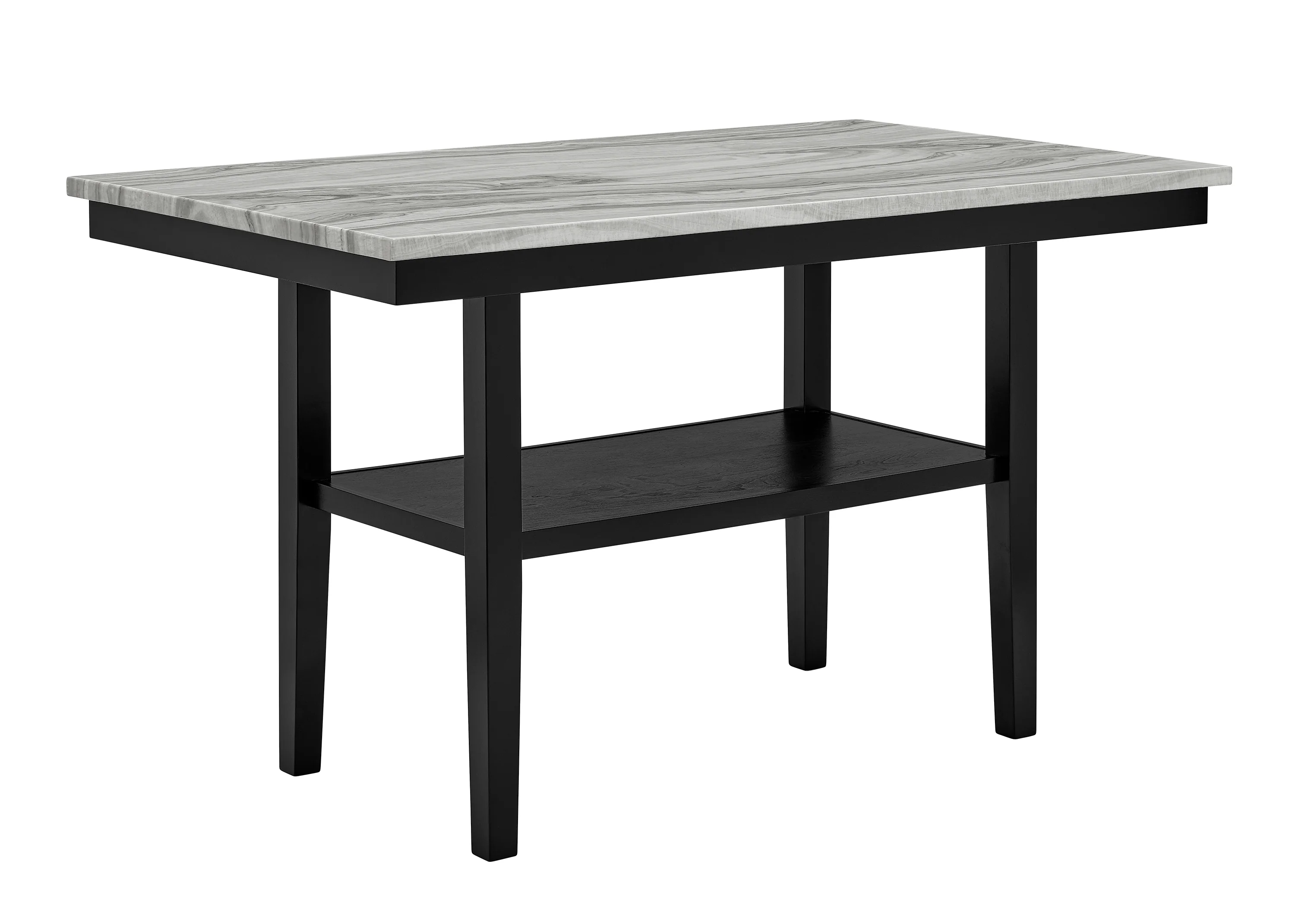 Marbel Light Gray Faux Marble Counter Height Set - Image 2