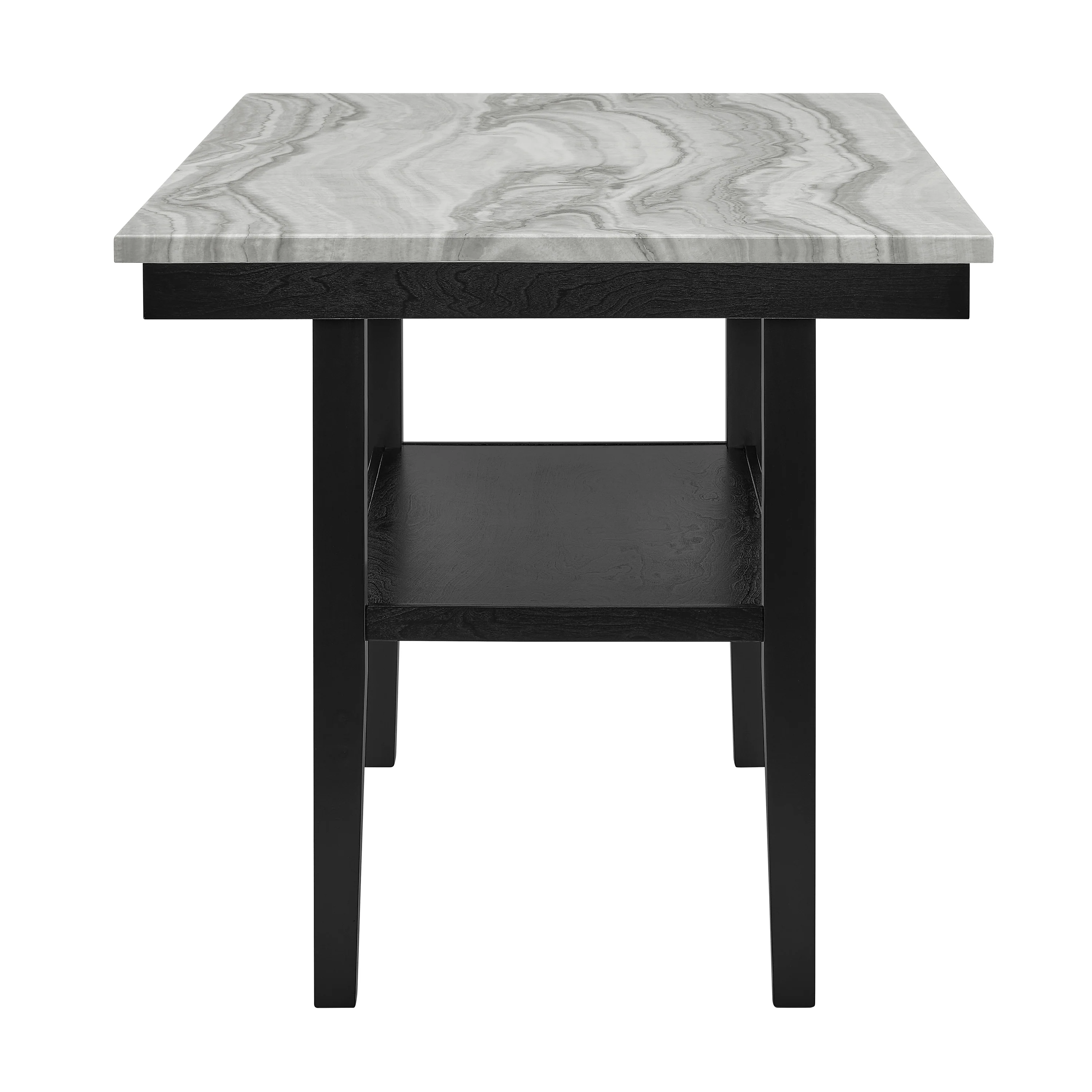 Marbel Light Gray Faux Marble Counter Height Set - Image 3