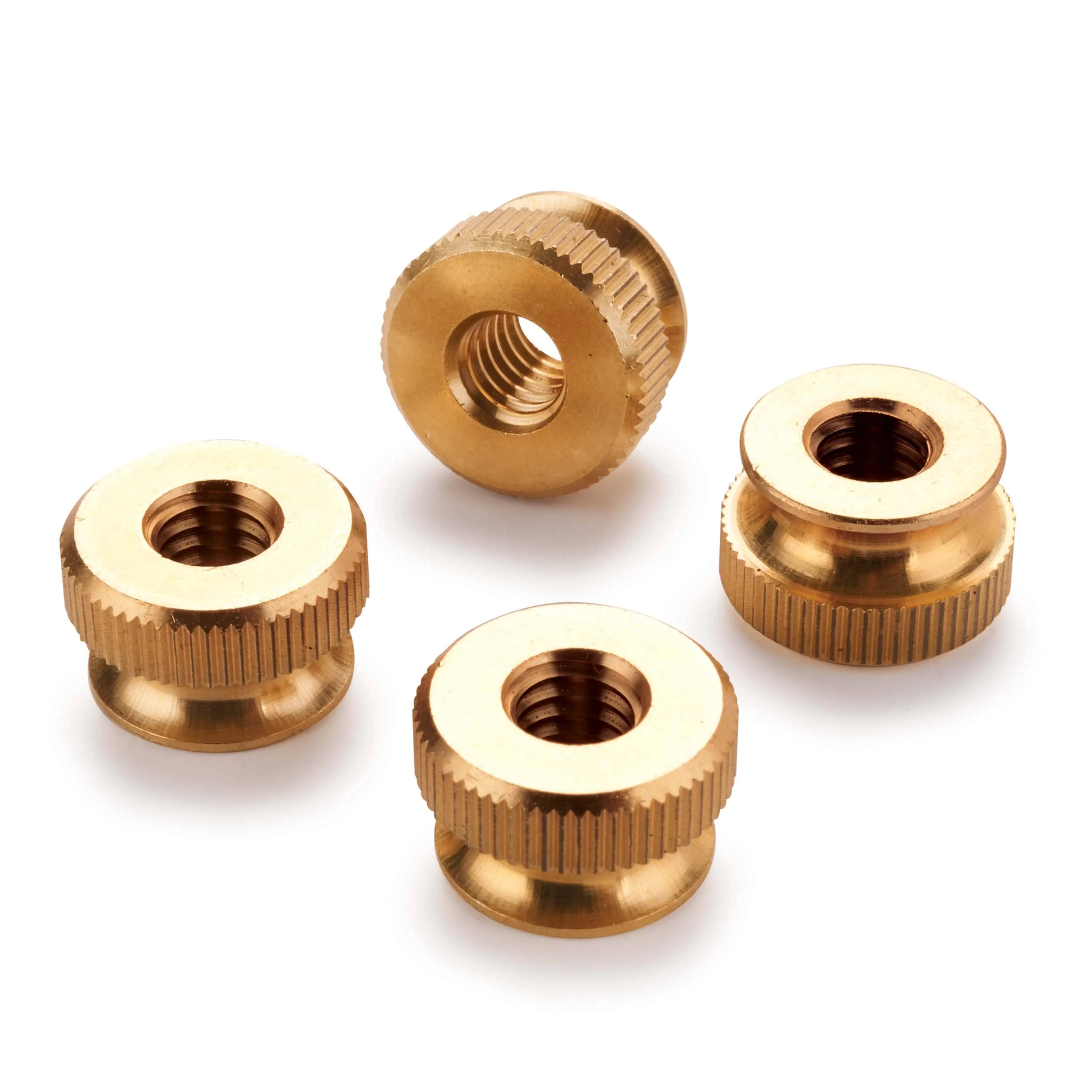 Knurled Thumb Nut Knobs – 5/16″ – 18TPI – Brass  – 4 Piece