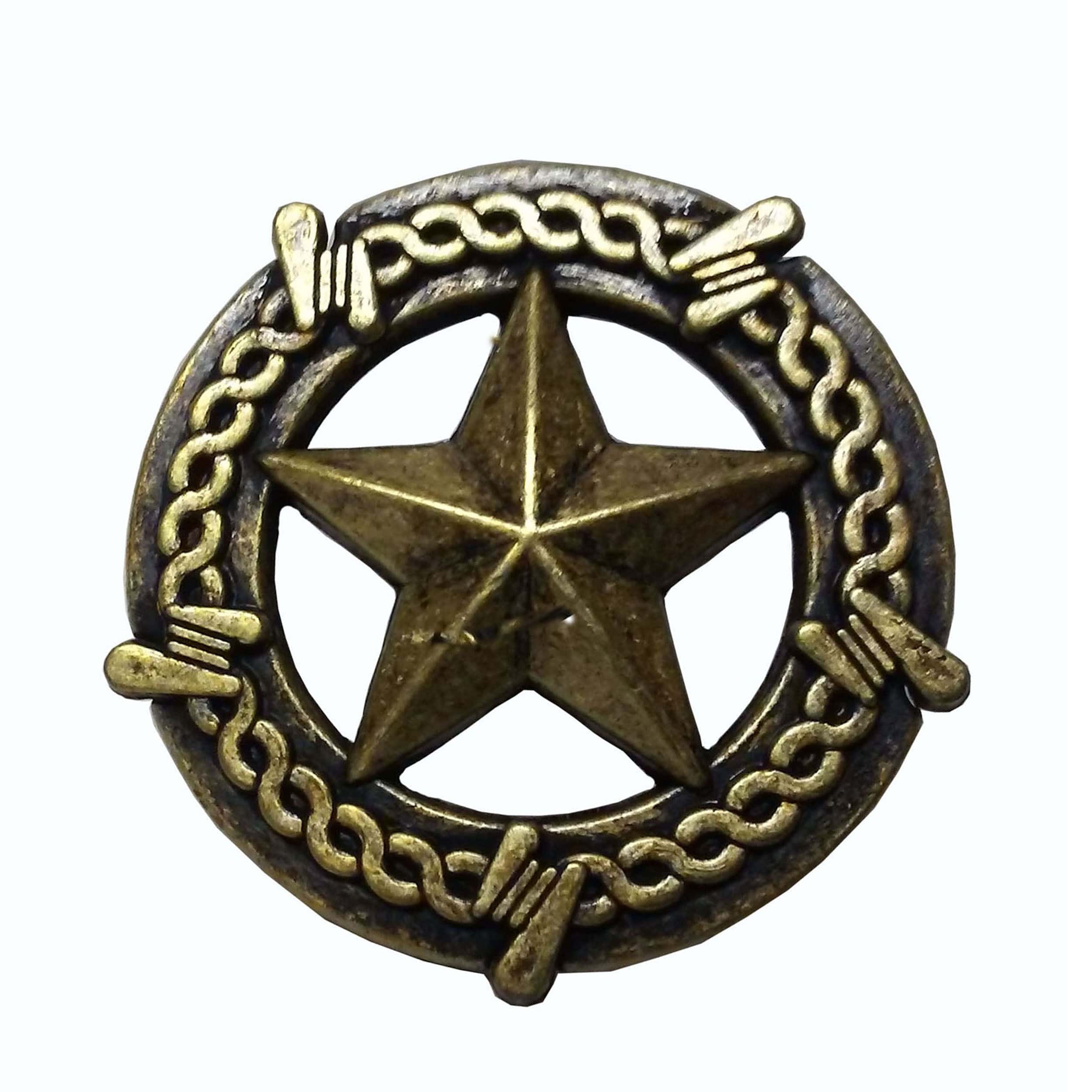 Star with Barbed Wire Knob, Brass Oxide - Image 1