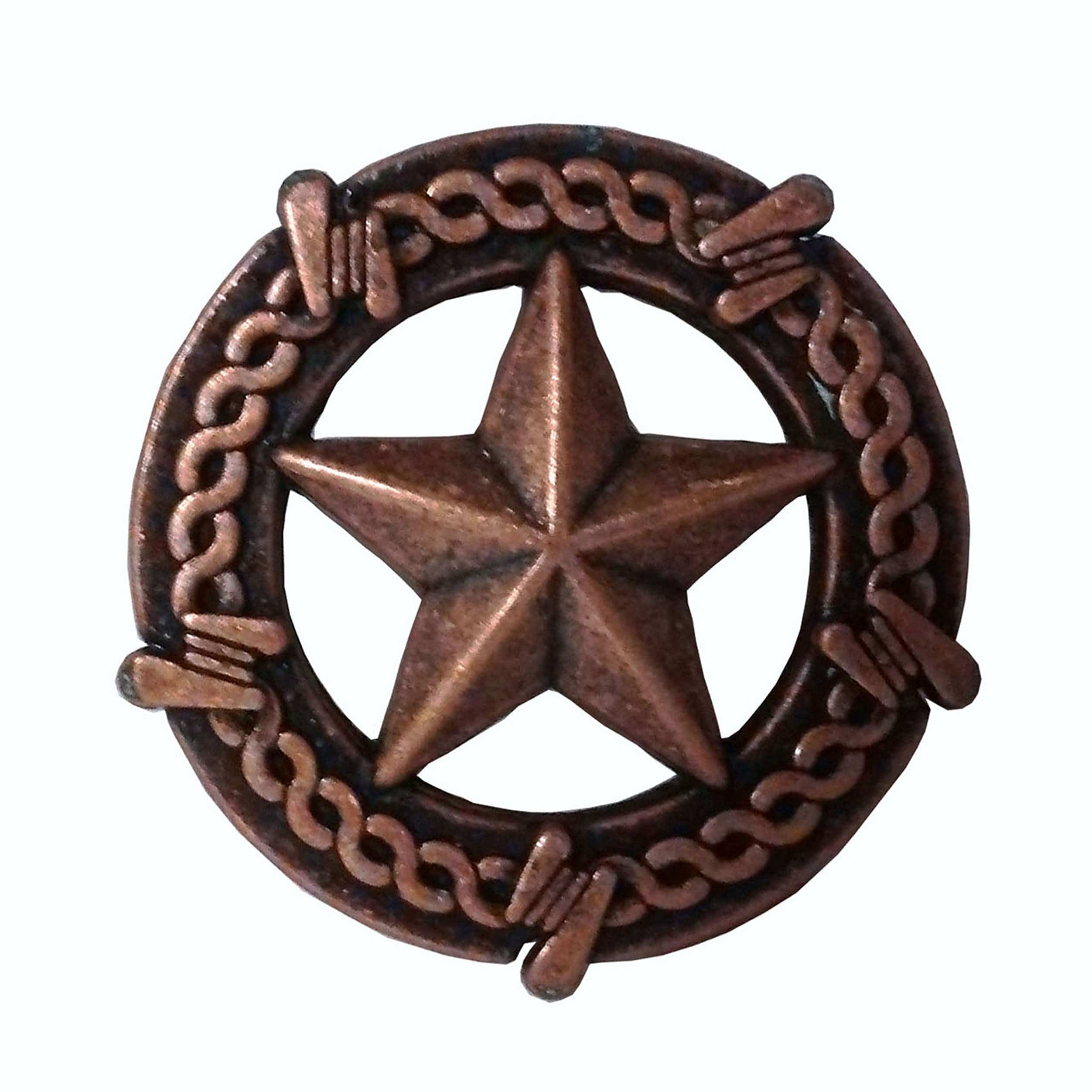 Star with Barbed Wire Knob, Copper Oxide - Image 1