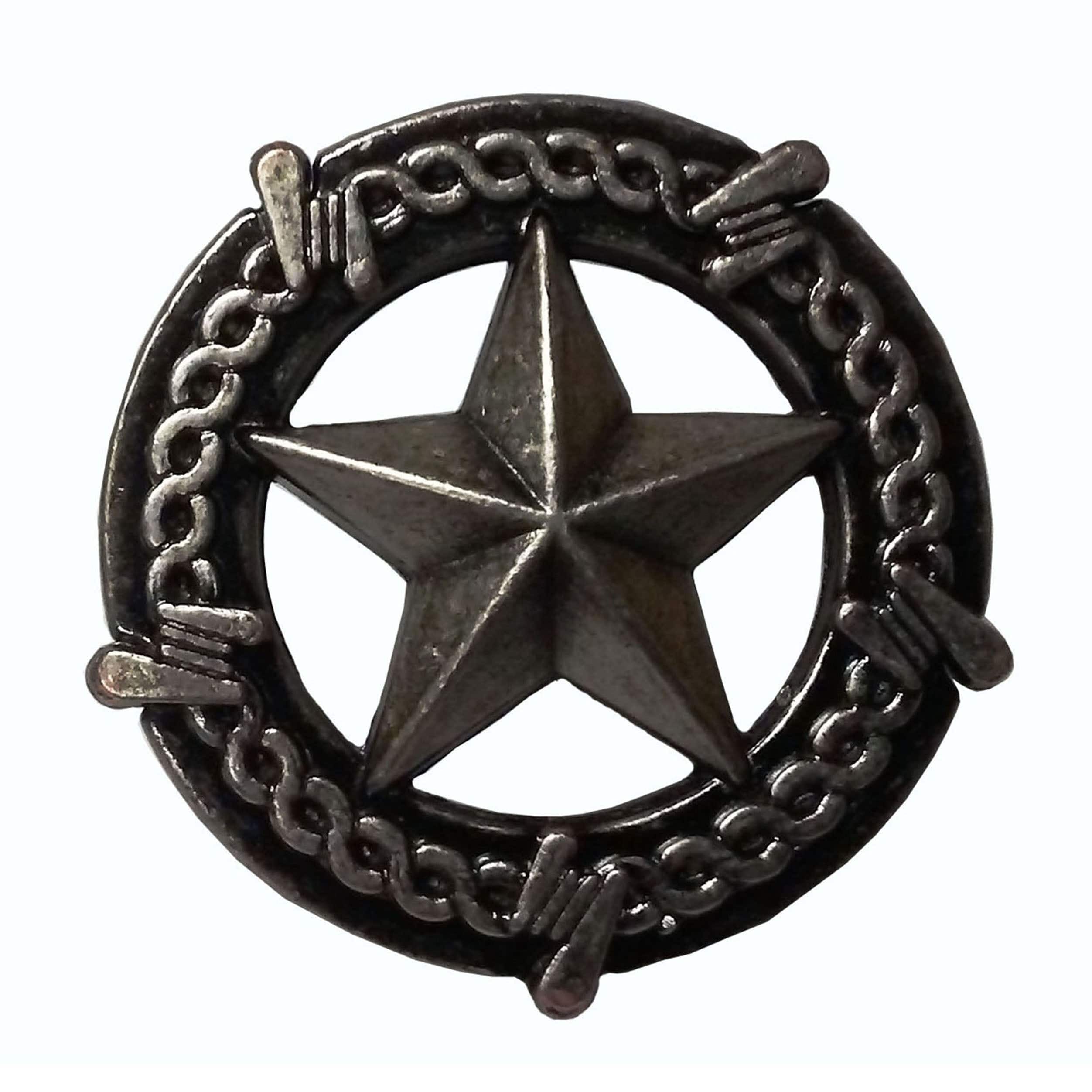 Star with Barbed Wire Knob, Pewter Oxide - Image 1