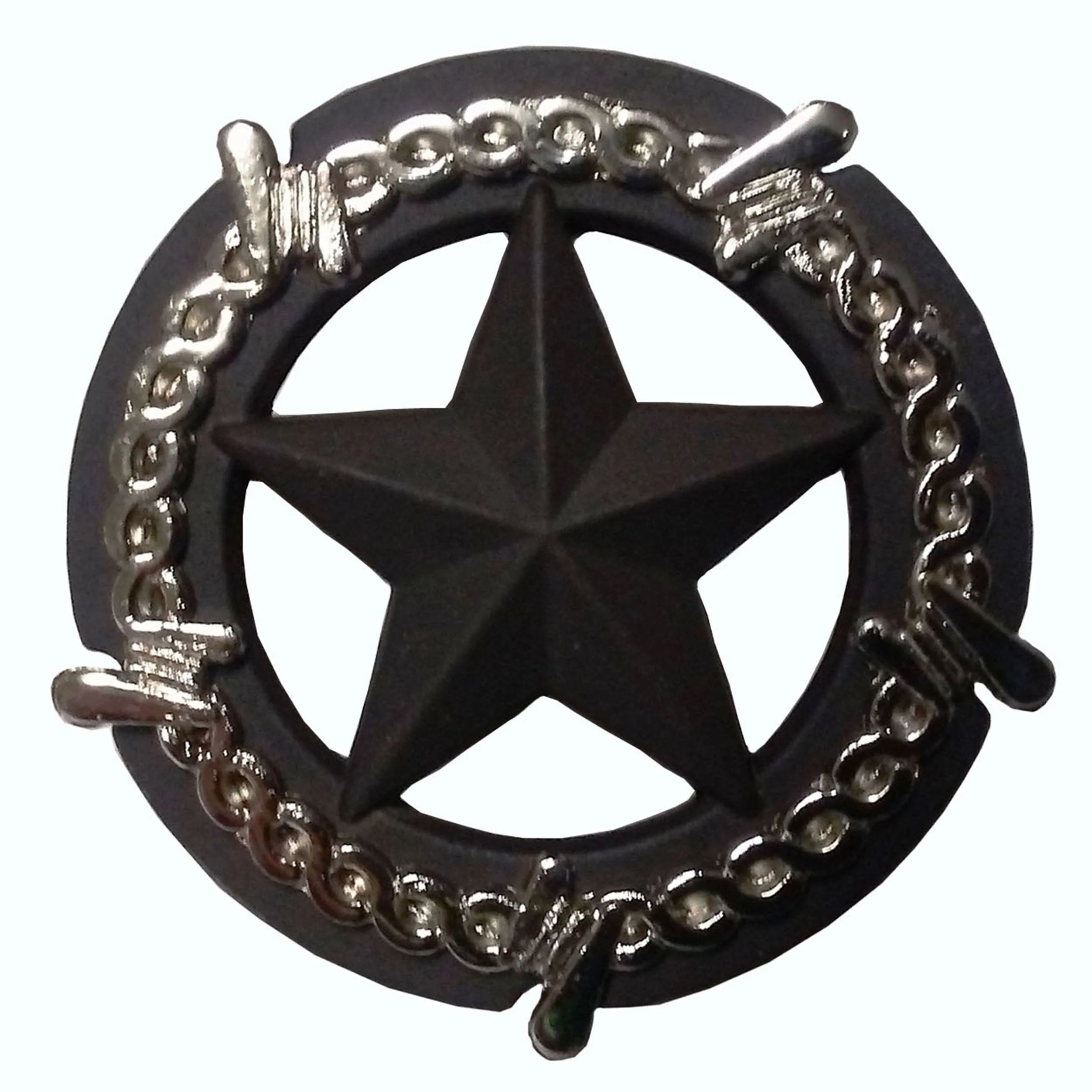 Star with Barbed Wire Knob, Brown/Nickel - Image 1
