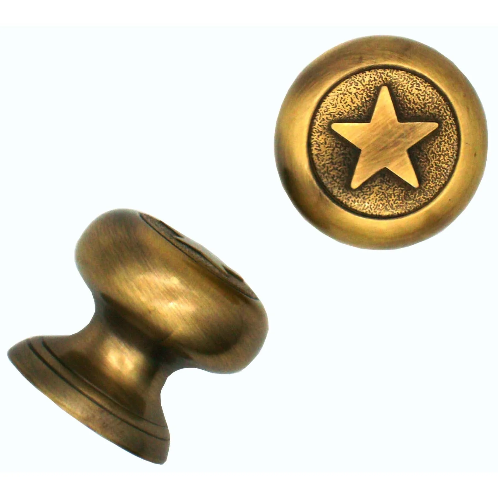 Raised Star Knob, Brass Oxide - Image 1