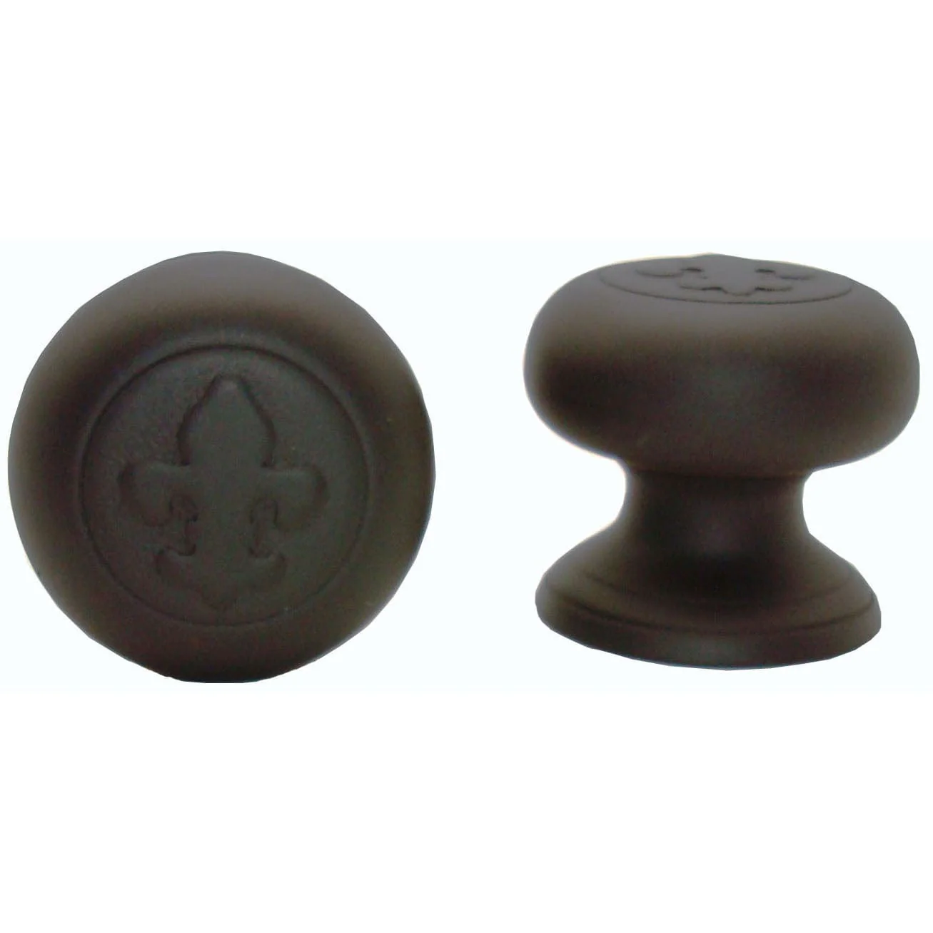Fleur De Lis Round Knob, Oil Rubbed Bronze - Image 1