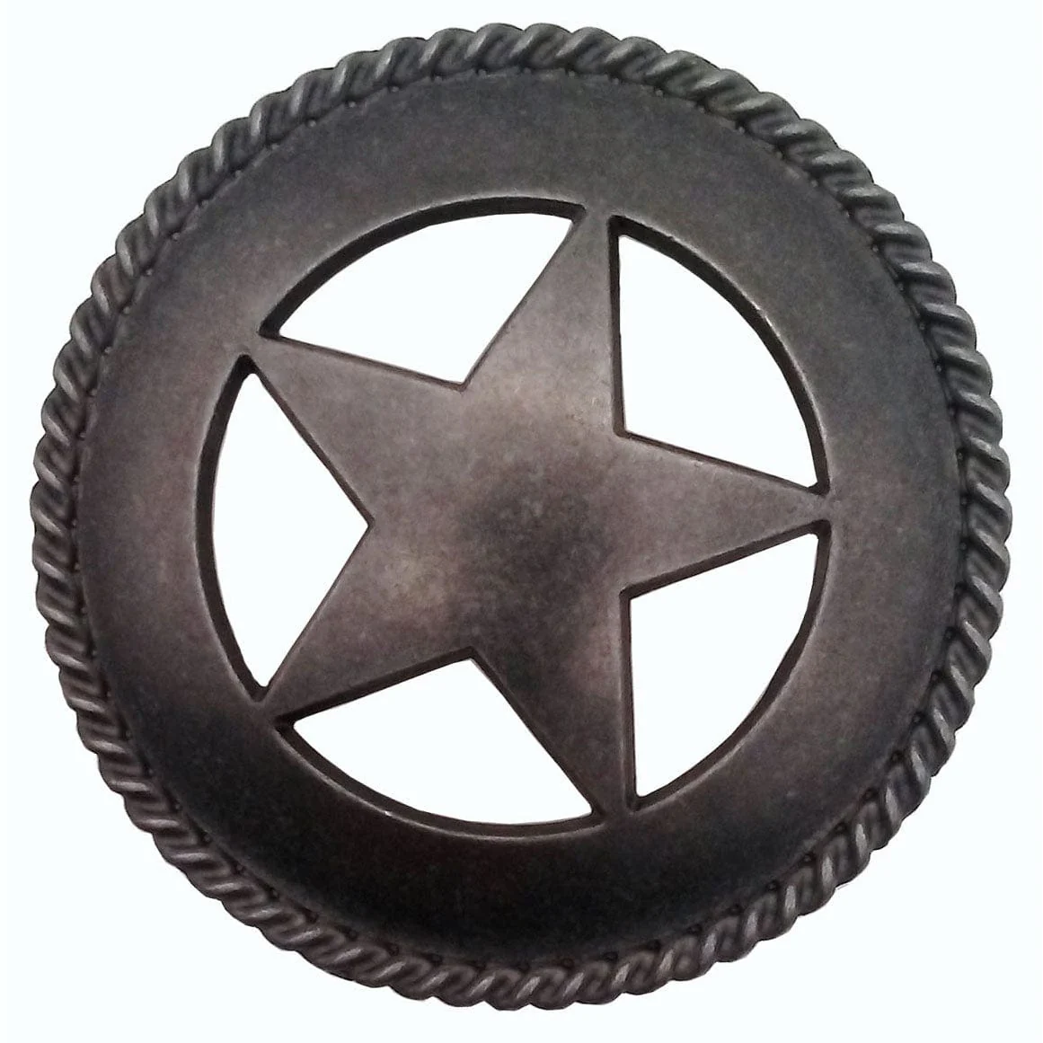 Large Star with Rope Pull, Pewter Oxide