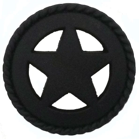 Star with Roped Edge, Matte Black - Image 1
