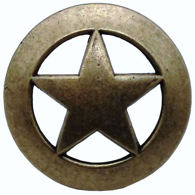 Sheriff Star Knob, Brass Oxide - Image 1