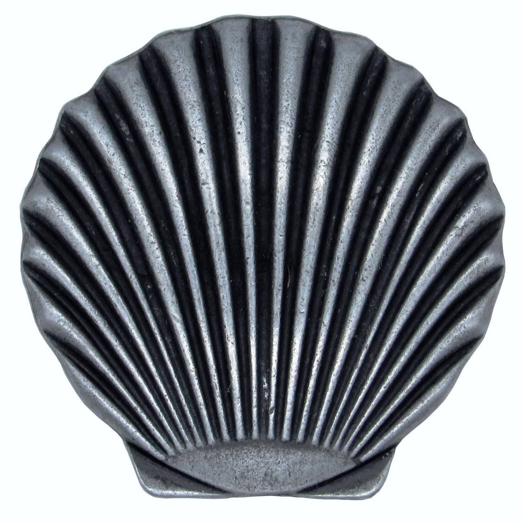 Scallop Seashell Knob, Pewter Oxide - Image 1