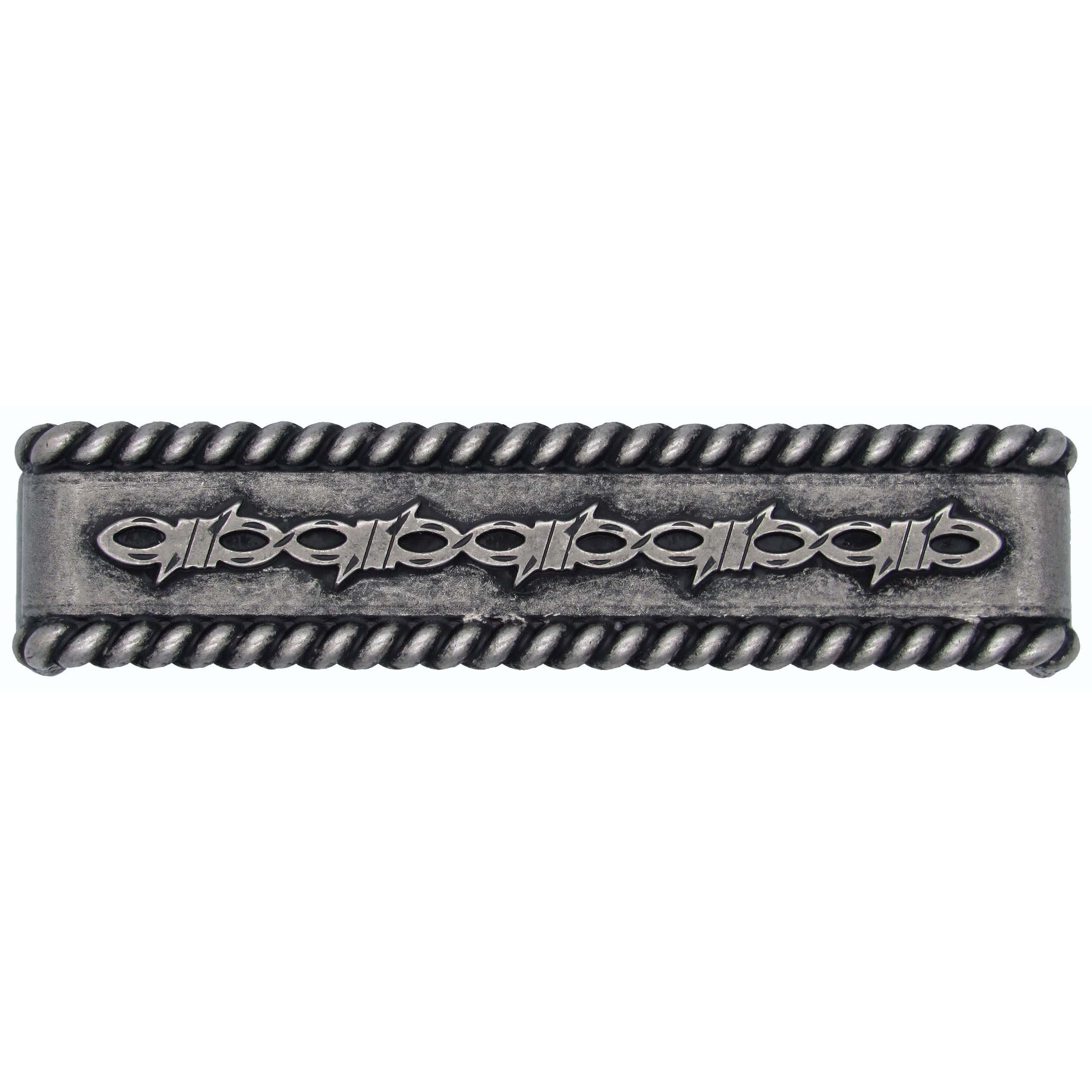 Barbed Wire with Roped Edge Pull, Old Silver - Image 1