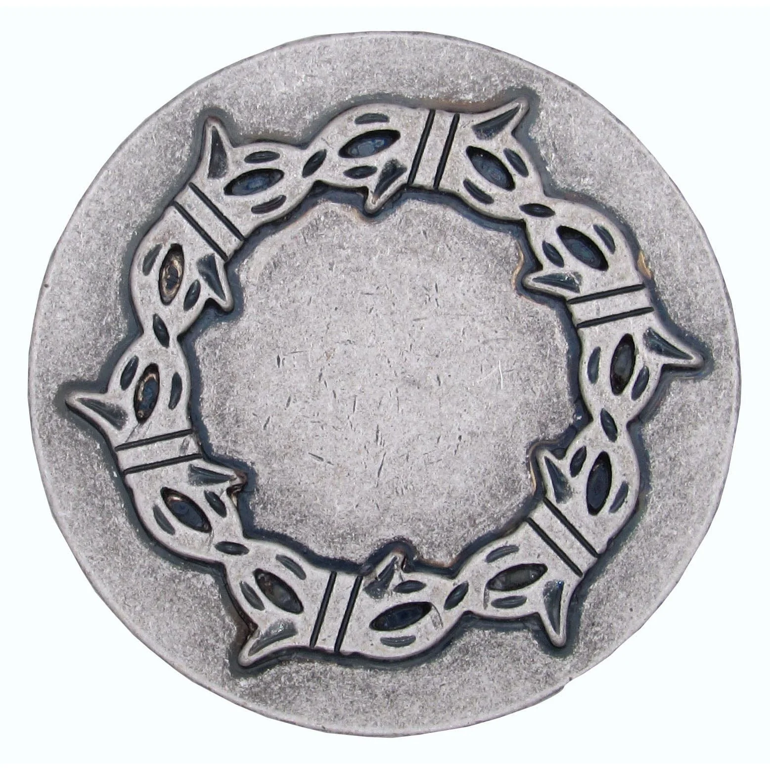 Round Knob with Barbed Wire, Old Silver - Image 1