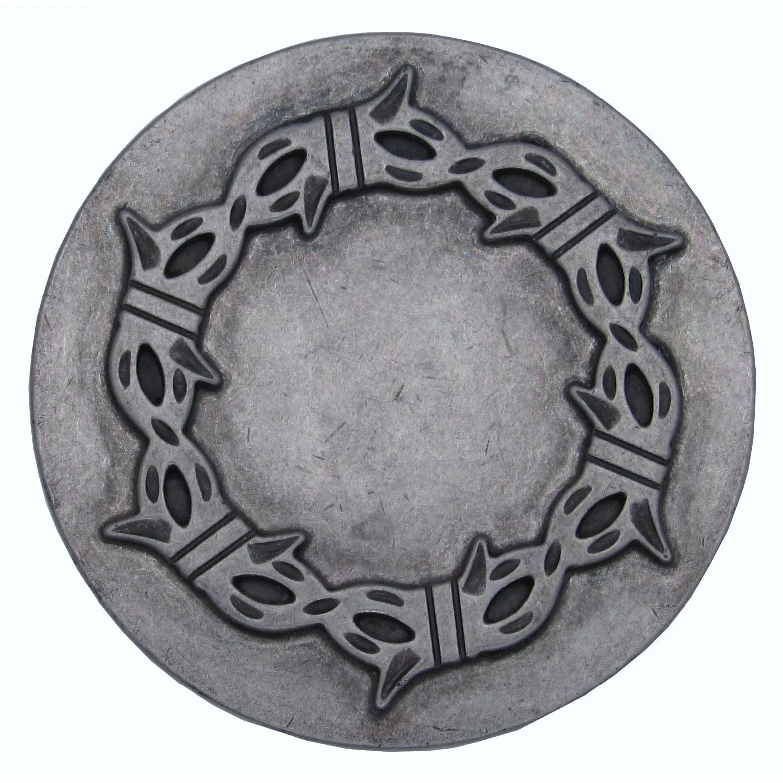 Round Knob with Barbed Wire, Pewter Oxide - Image 1