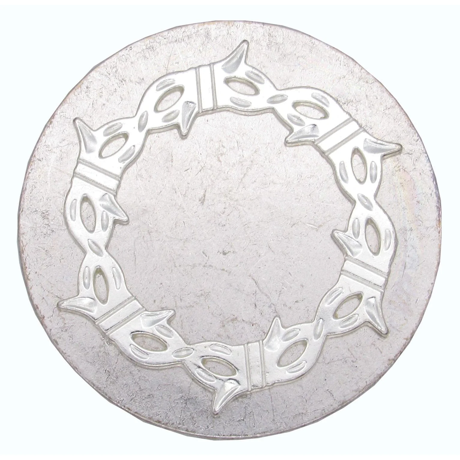 Round Knob with Barbed Wire, Satin Nickel - Image 1