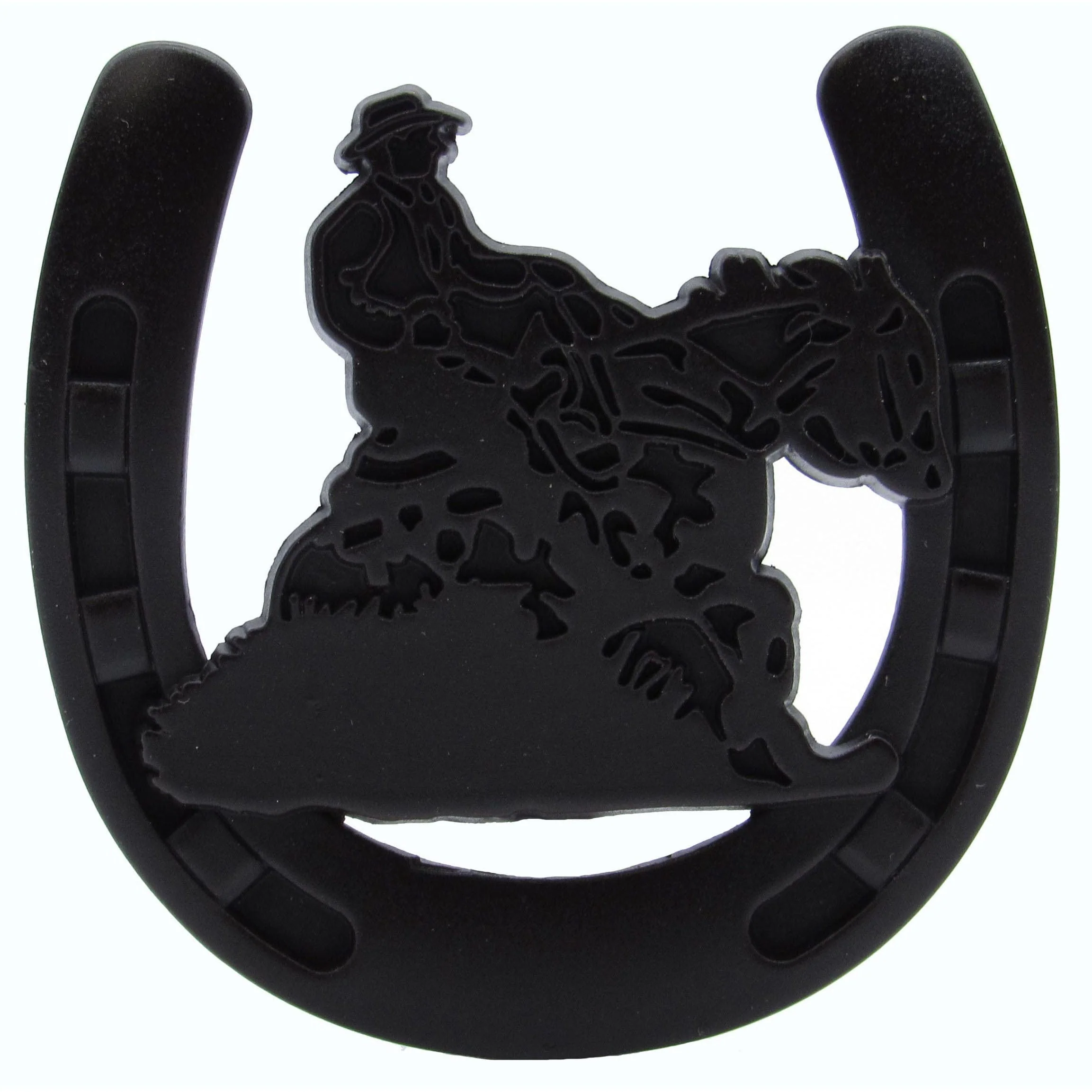 Riding Cowboy Horseshoe Knob, Oil Rubbed Bronze - Image 1