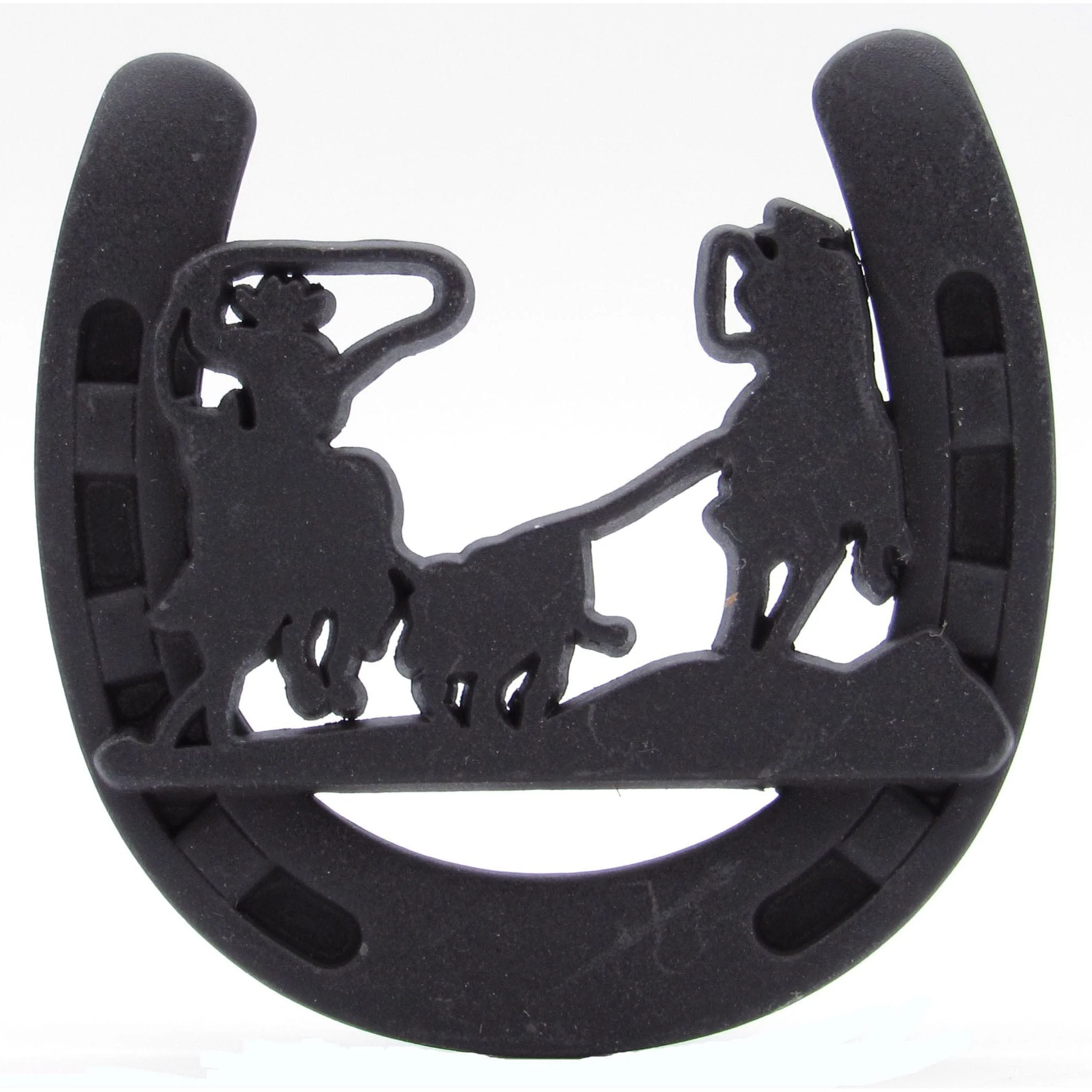 Cowboys Roping Calf Horseshoe Knob, Oil Rubbed Bronze