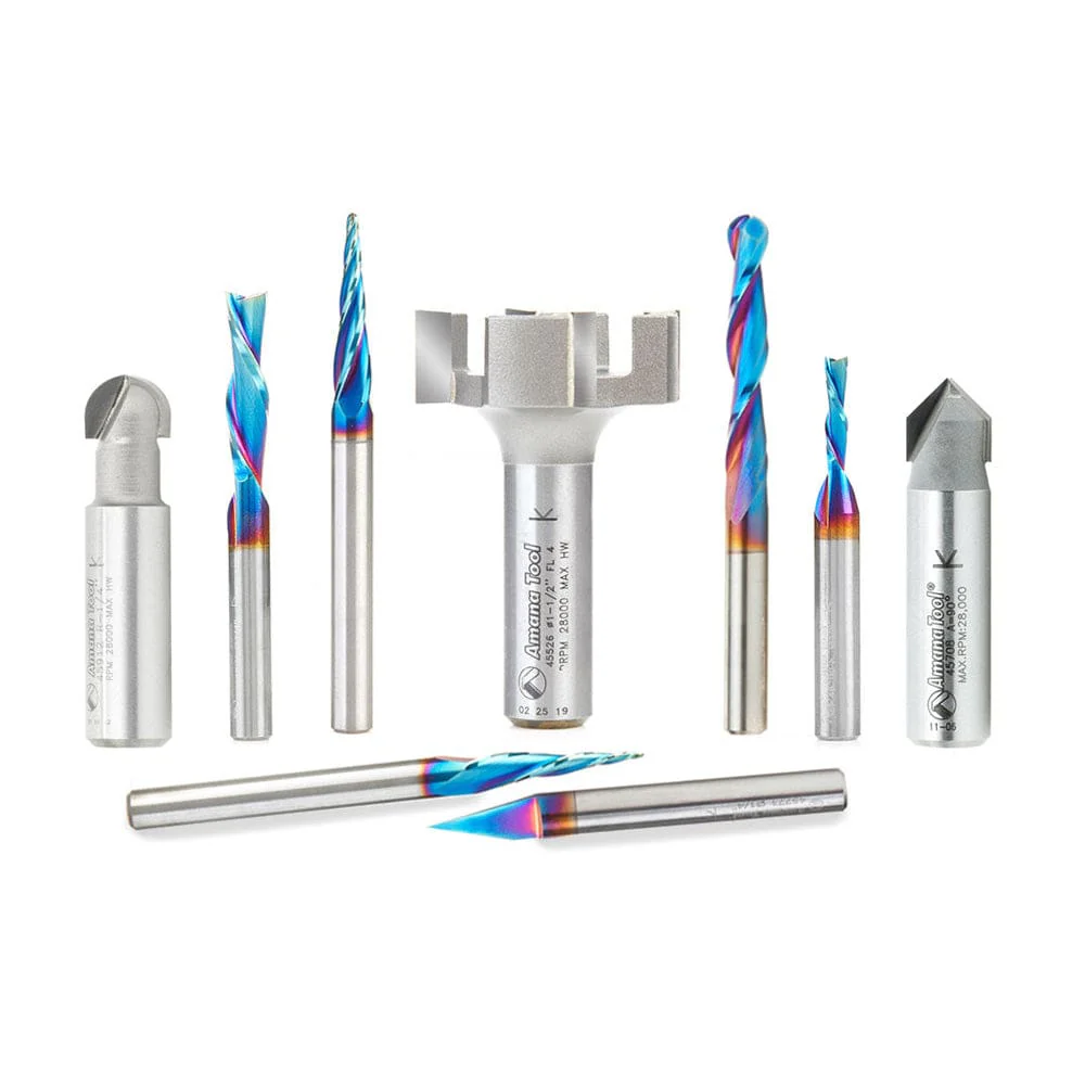 9-piece Spektra CNC Bit Set for Axiom AutoRouter by Amana Tool