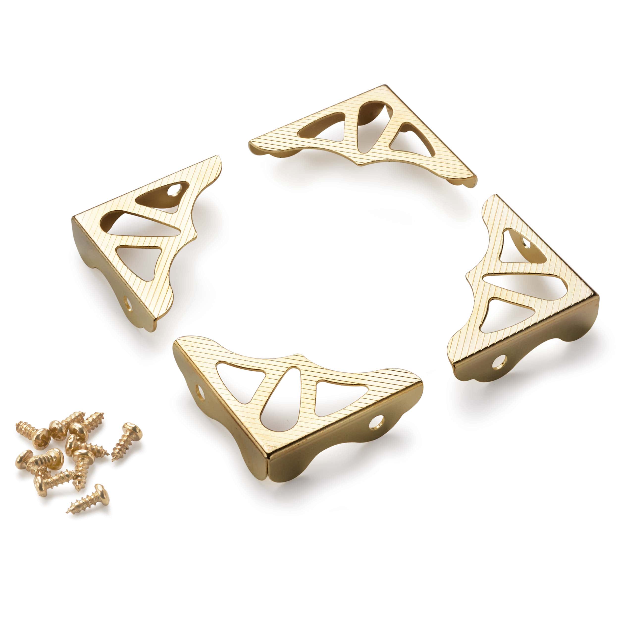 Decorative Box Corners – Brass Plated – 4 Piece