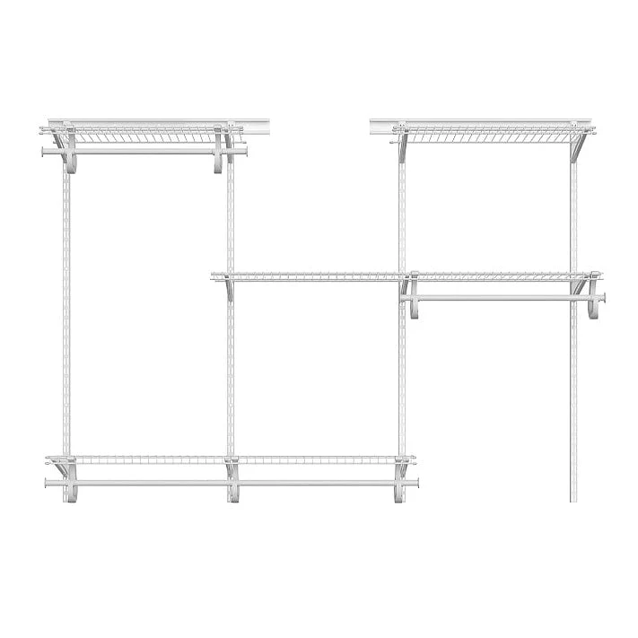 ShelfTrack Adjustable Closet Organizer 4′ – 6′ W, White