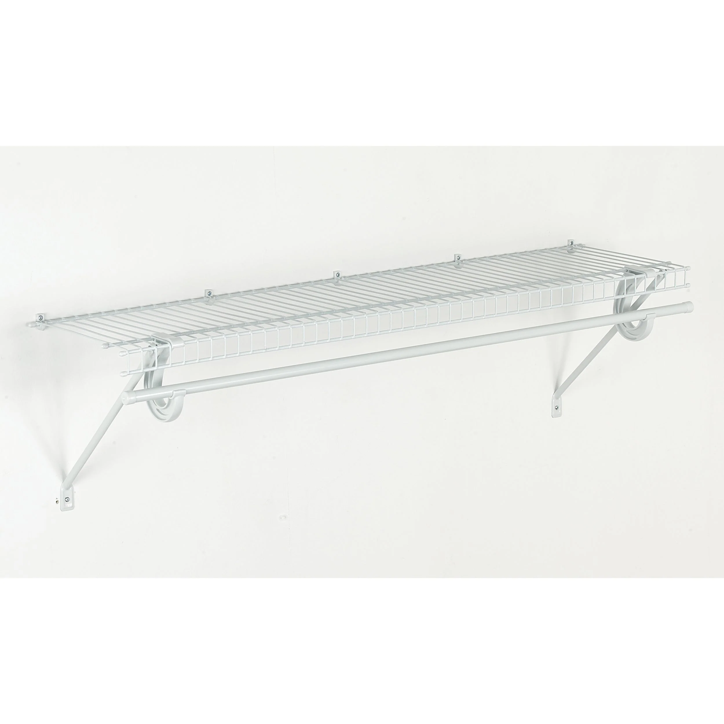 SuperSlide Ventilated Shelf Kit with Hang Rod 48″ W x 12″ D, White