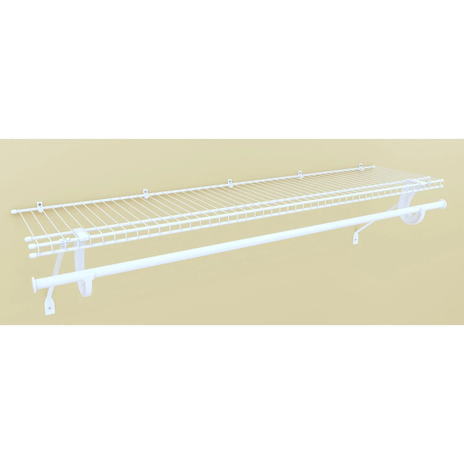 SuperSlide Ventilated Shelf Kit with Hang Rod 48" W x 12" D, White - Image 2