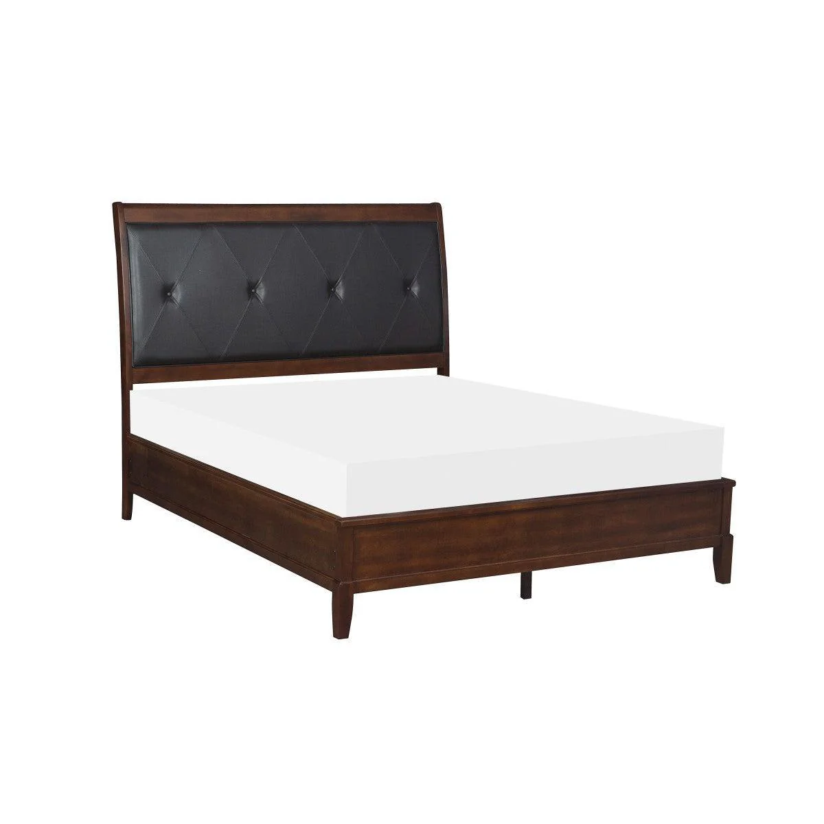Cotterill Dark Cherry Faux Leather Tufted Panel Queen Bed - Image 2