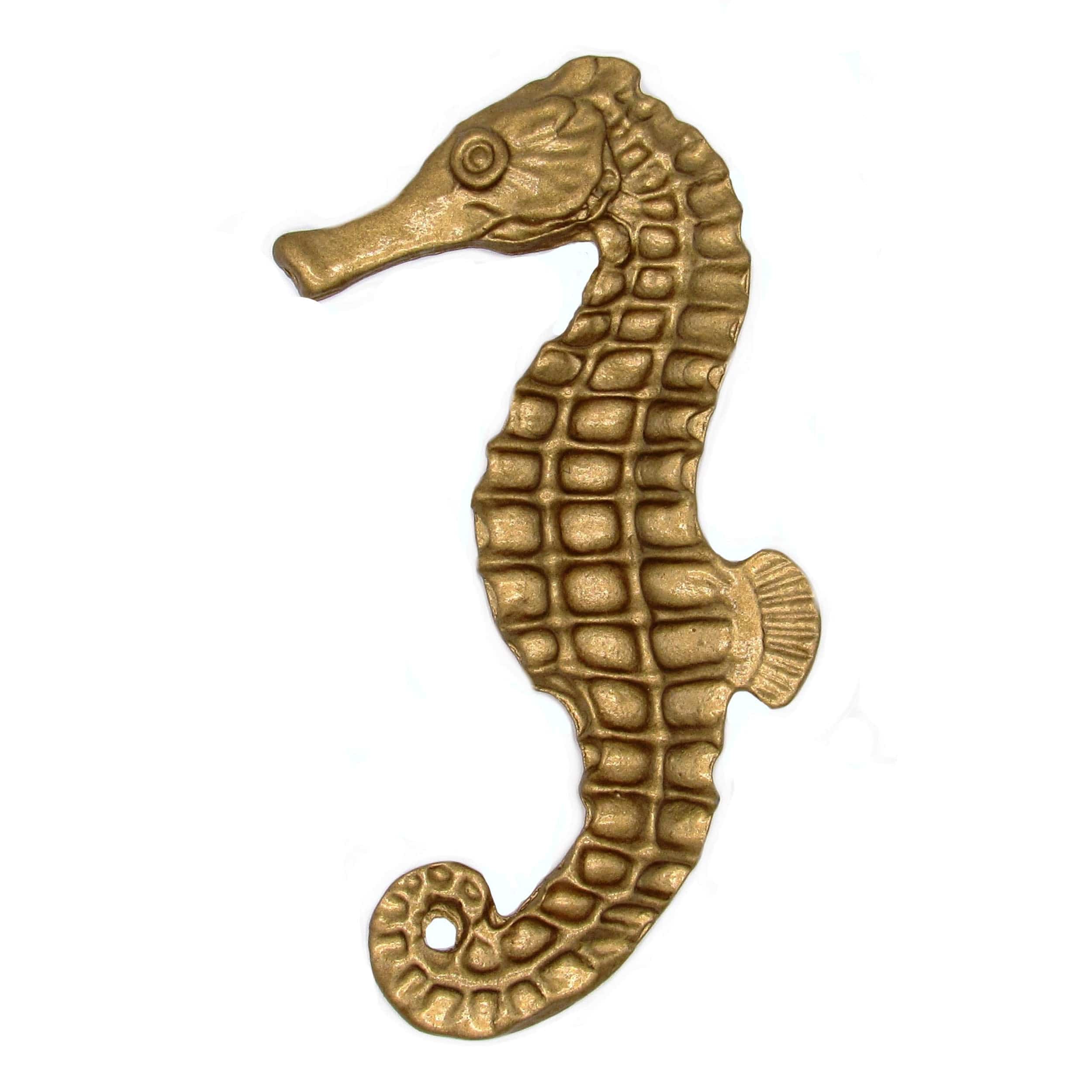 Seahorse Left Facing Knob, Lux Gold - Image 1