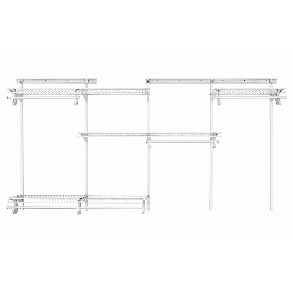 ShelfTrack Adjustable 4-Shelf Closet Organizer 5′ – 8′ W, White