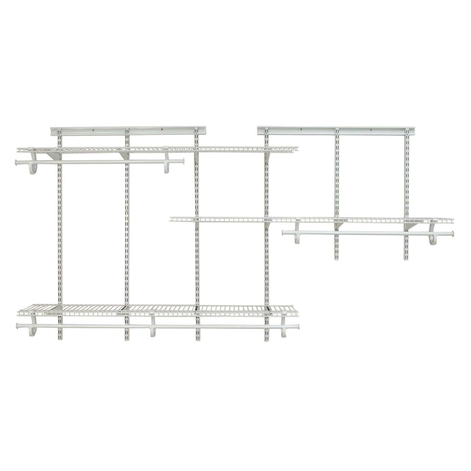 ShelfTrack Adjustable Closet Organizer 5′ – 8′ W, White