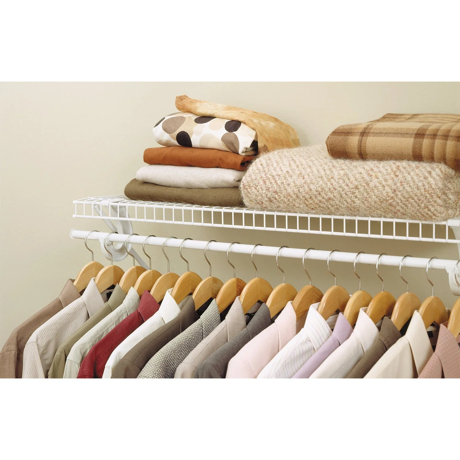 SuperSlide Ventilated Shelf Kit with Hang Rod 72" W x 12" D, White - Image 2