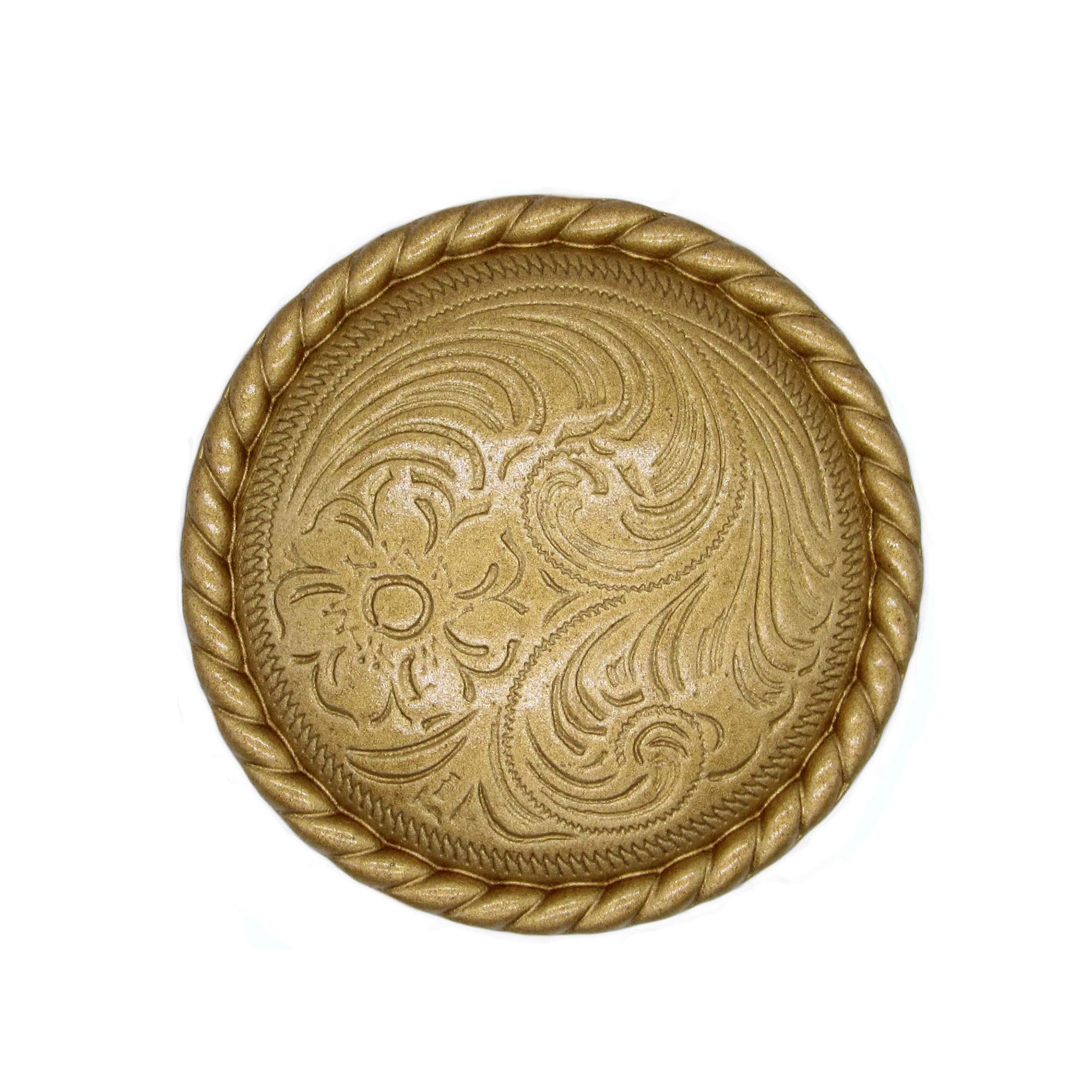 Engraved Flower Knob, Lux Gold - Image 1