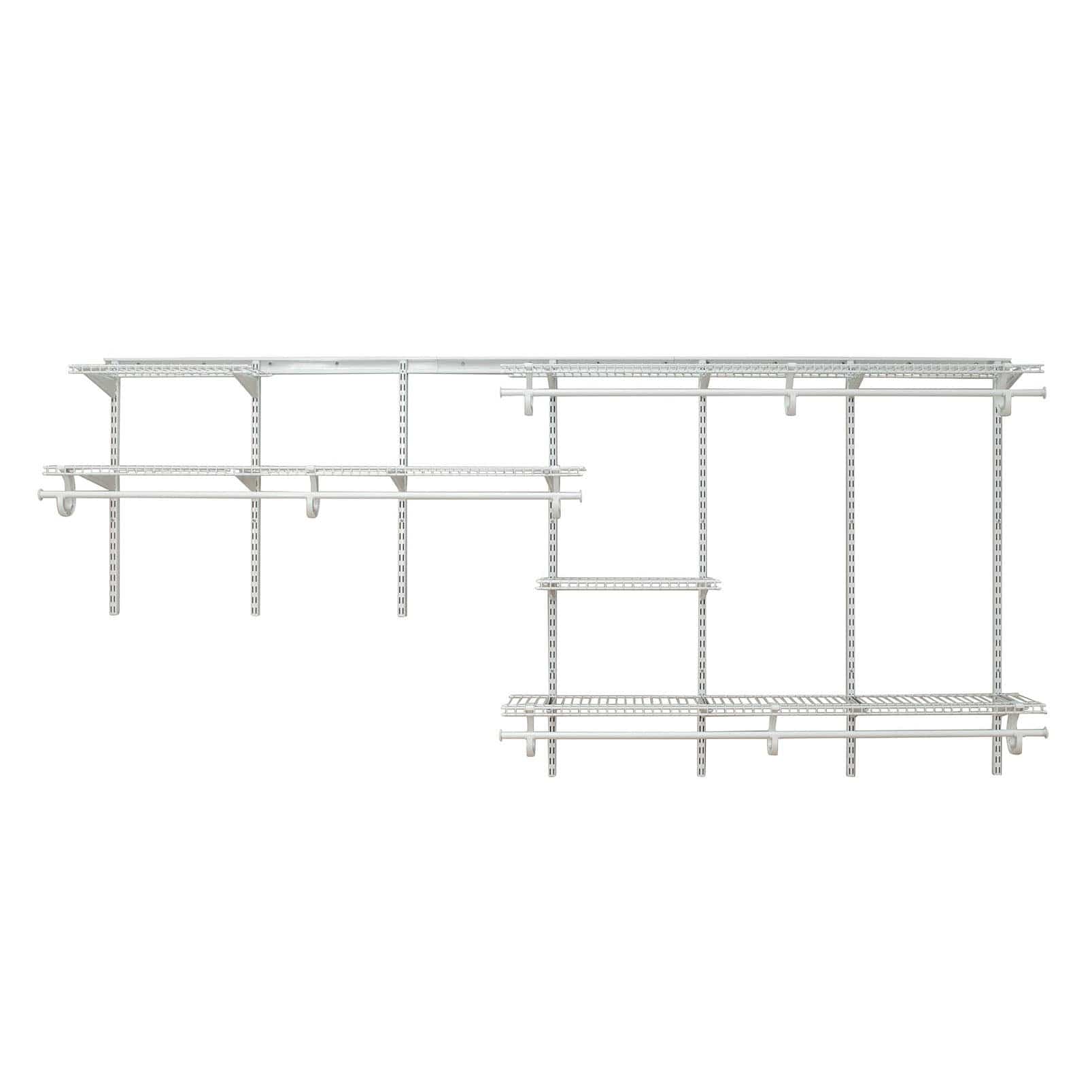 ShelfTrack Adjustable Closet Organizer 7′ – 10′ W, White