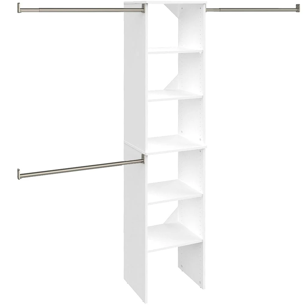 SuiteSymphony 16″ W Starter Closet Tower Kit, Pure White