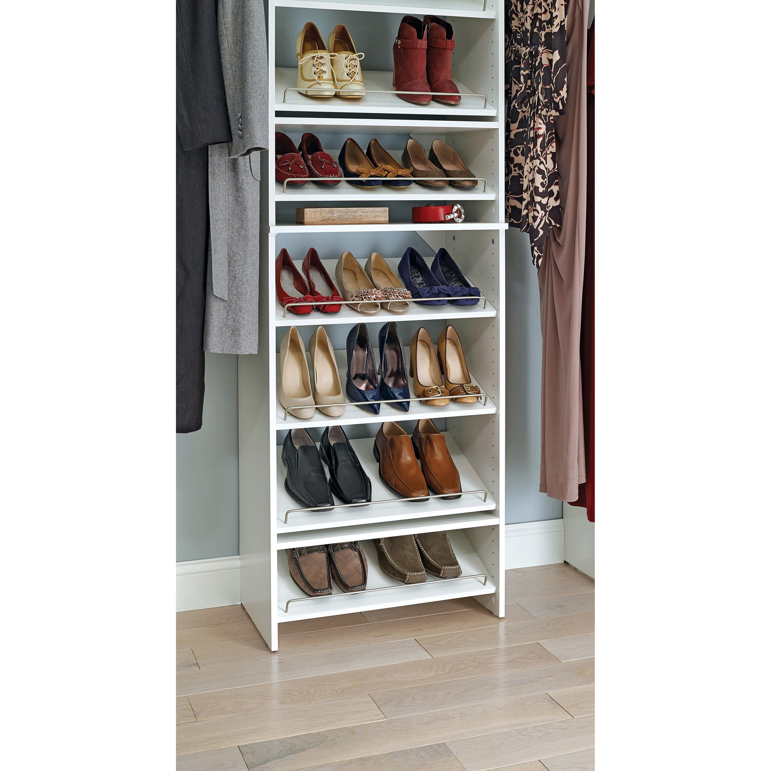 SuiteSymphony 25" W Angled Shoe Shelves, Pure White - Image 2
