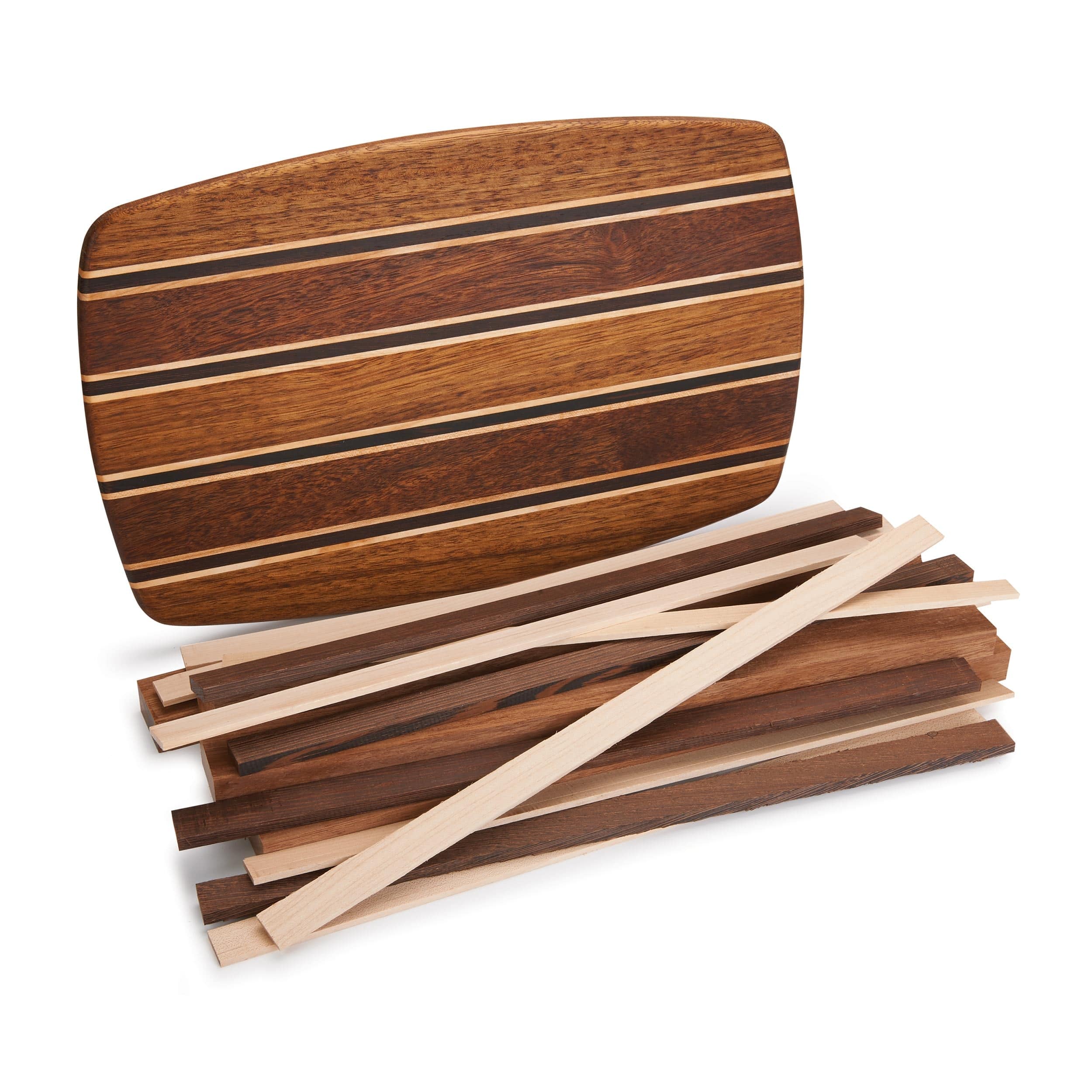 Exotic Cutting Board Kit – 3/4″ x 9-3/4″ x 16″ – Angelique, Hard Maple & Wenge