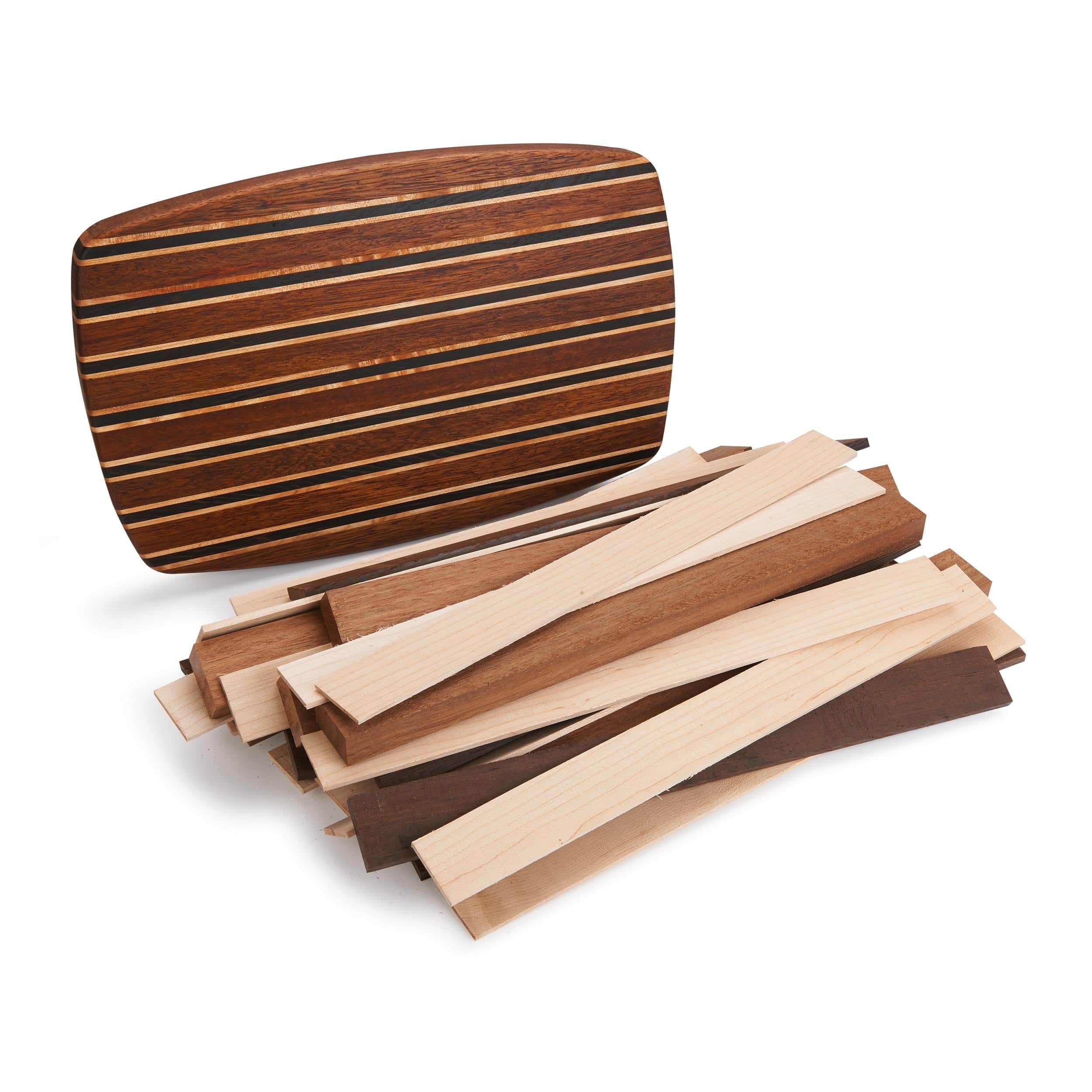 Exotic Cutting Board Kit – 1-1/2″ x 10″ x 16″ – Angelique, Hard Maple & Wenge