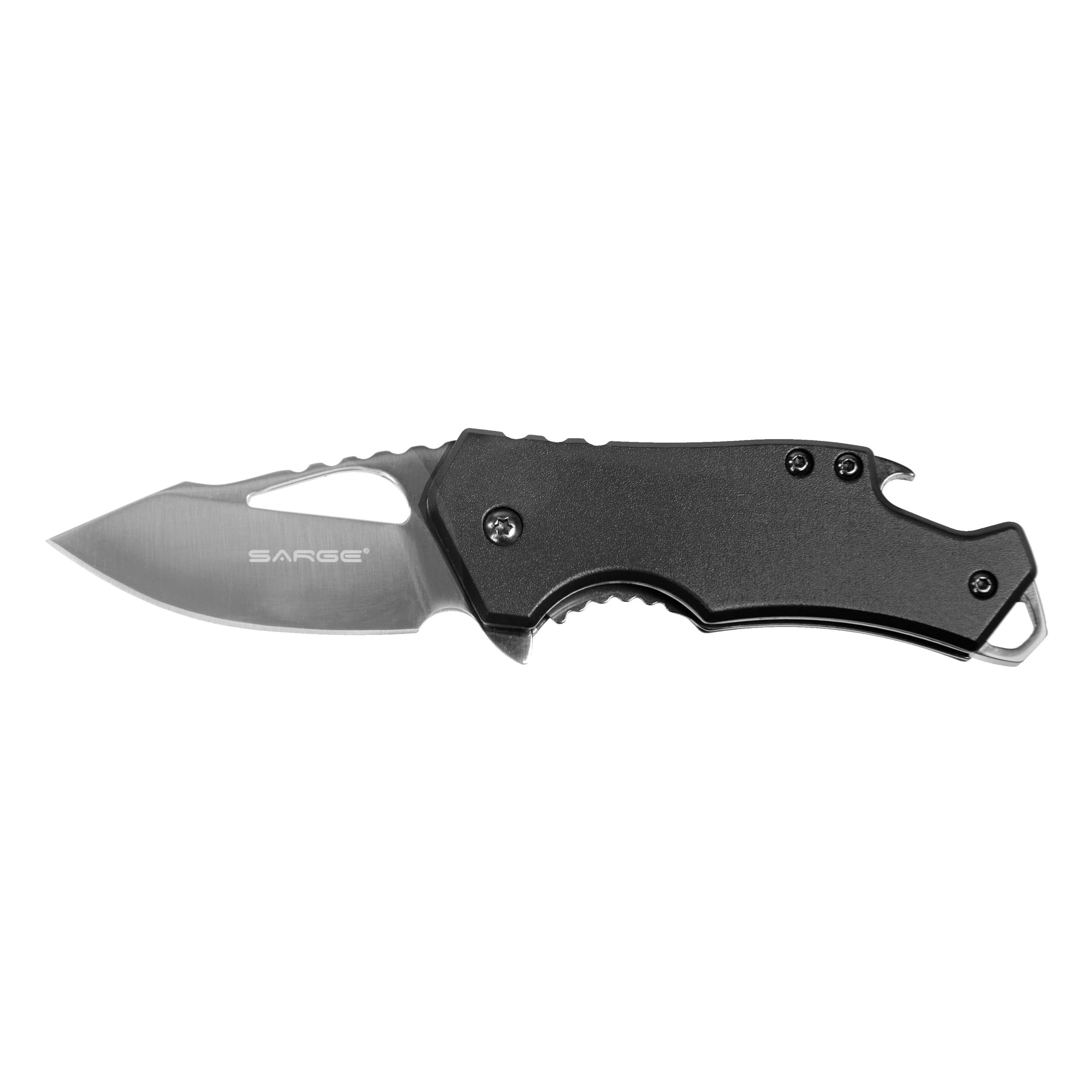 Black Fuse – Folding Knife and Bottle Opener, Stainless Steel 2-3/8″ Blade