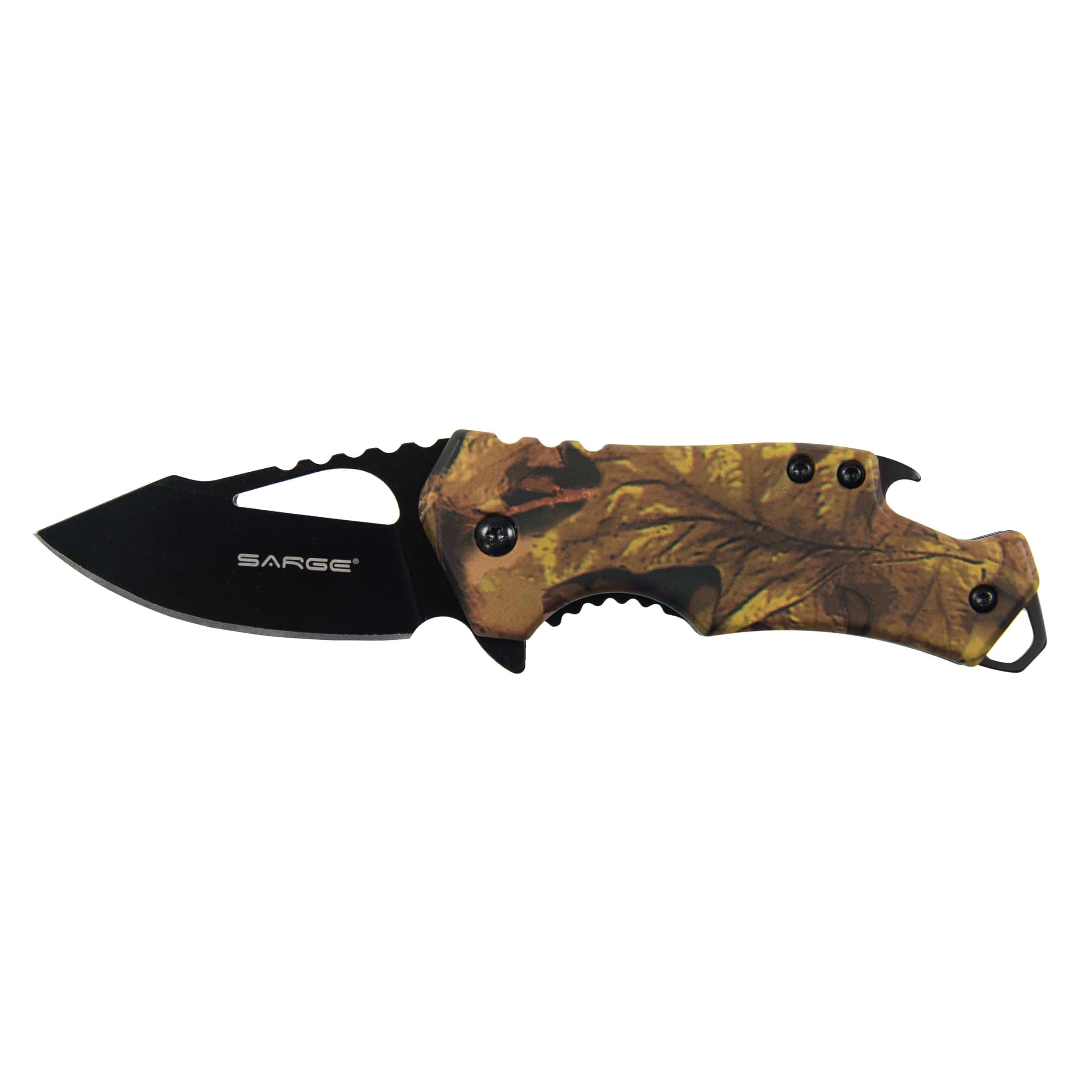 Camo Fuse – Folding Knife and Bottle Opener, Stainless Steel 2-3/8″ Blade