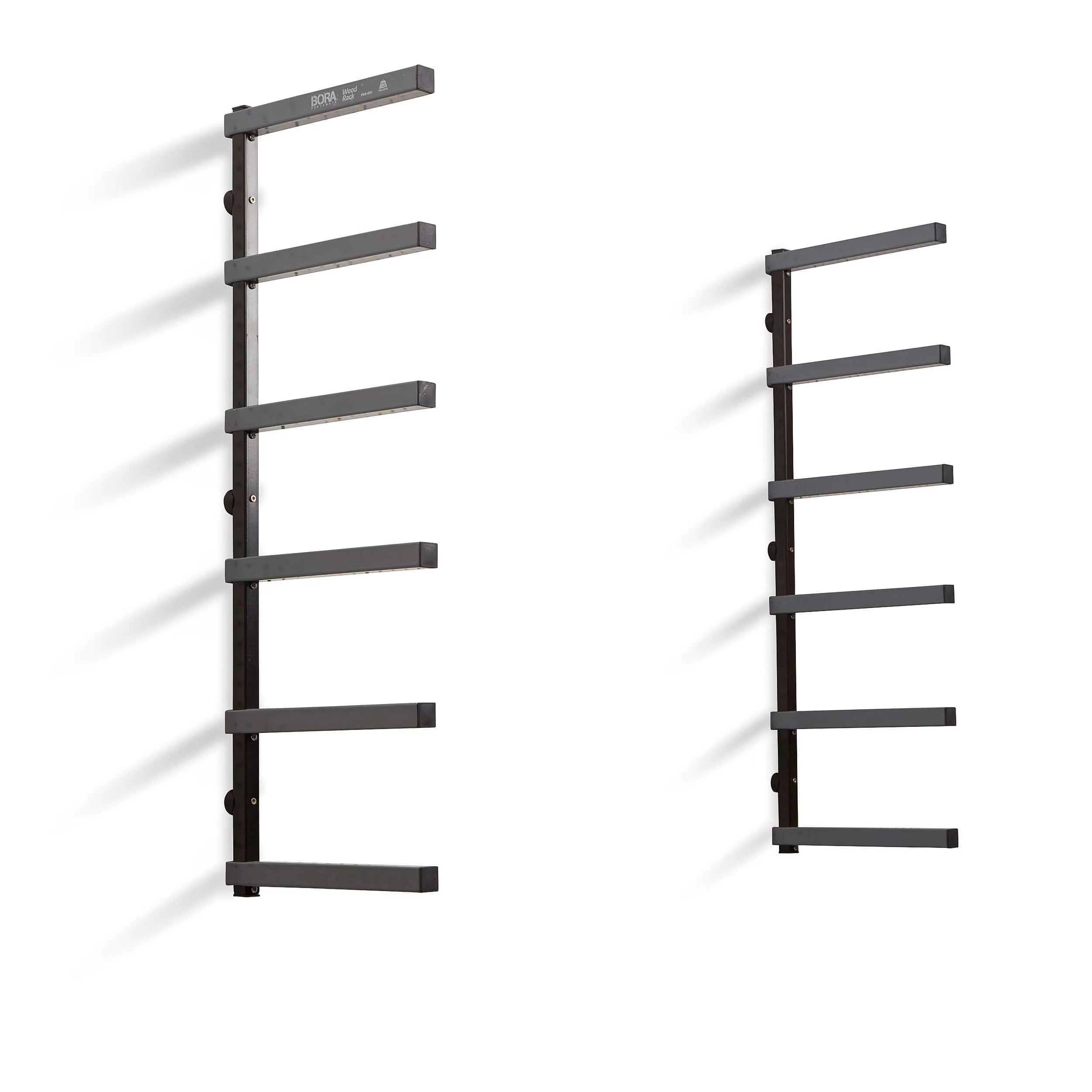 6-Level Lumber Storage Rack – Black & Gray